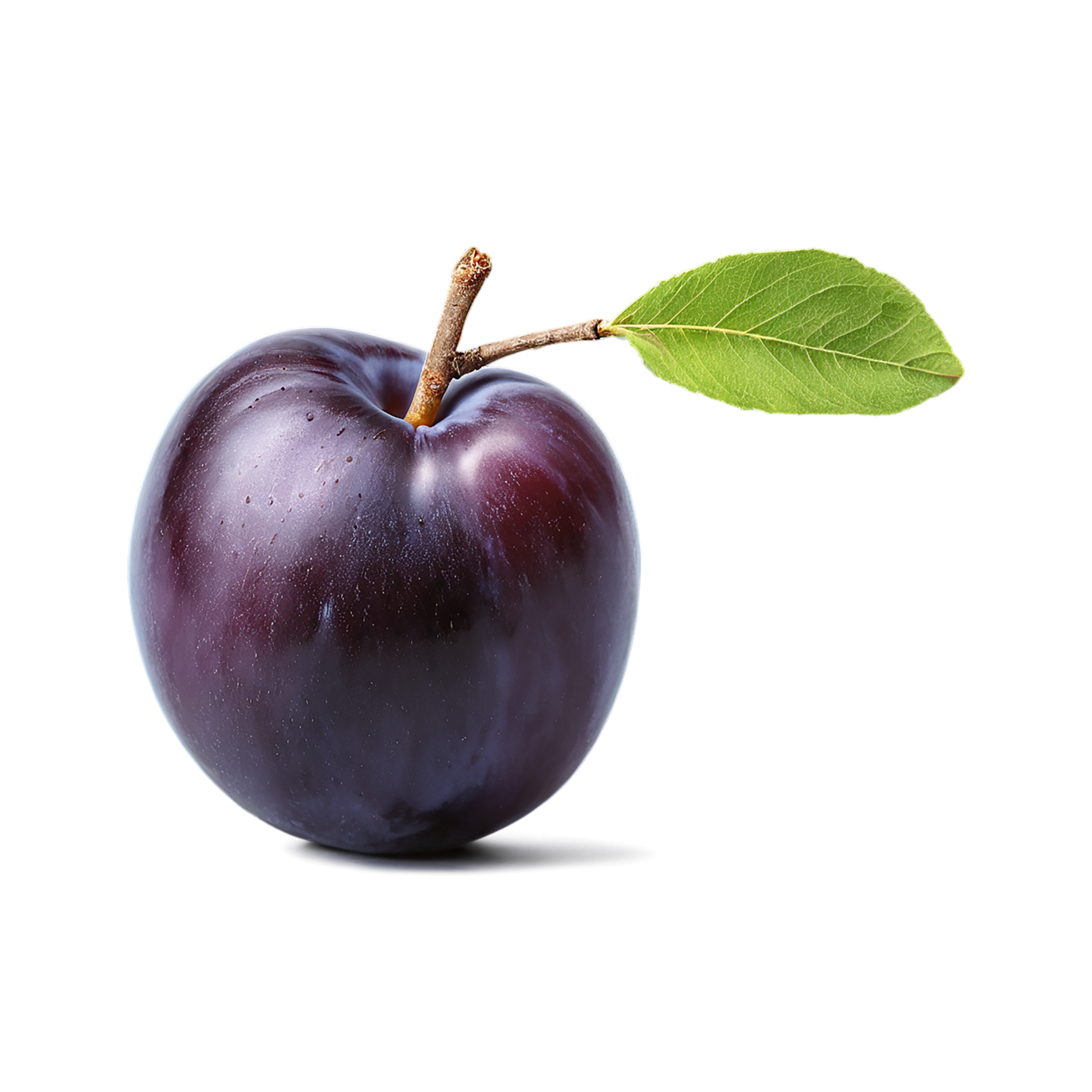 Plum fruit with leaf isolated on transparent background #1591