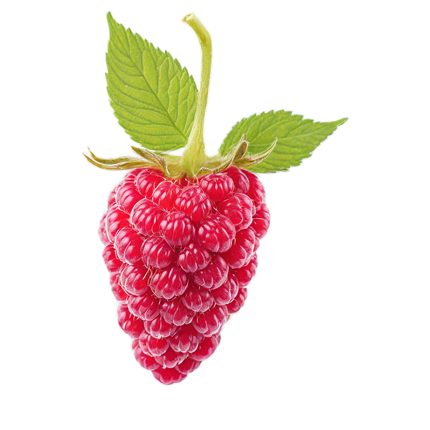 Raspberry fruit with leaf isolated on transparent background #1633