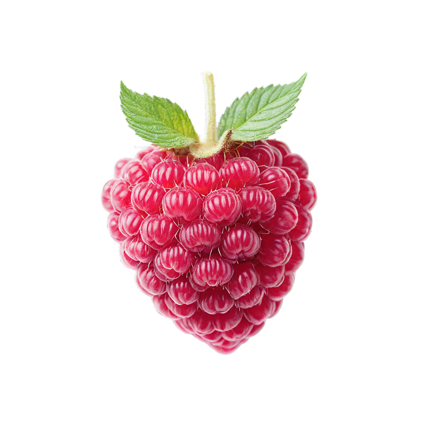Raspberry fruit with leaf isolated on transparent background #1636