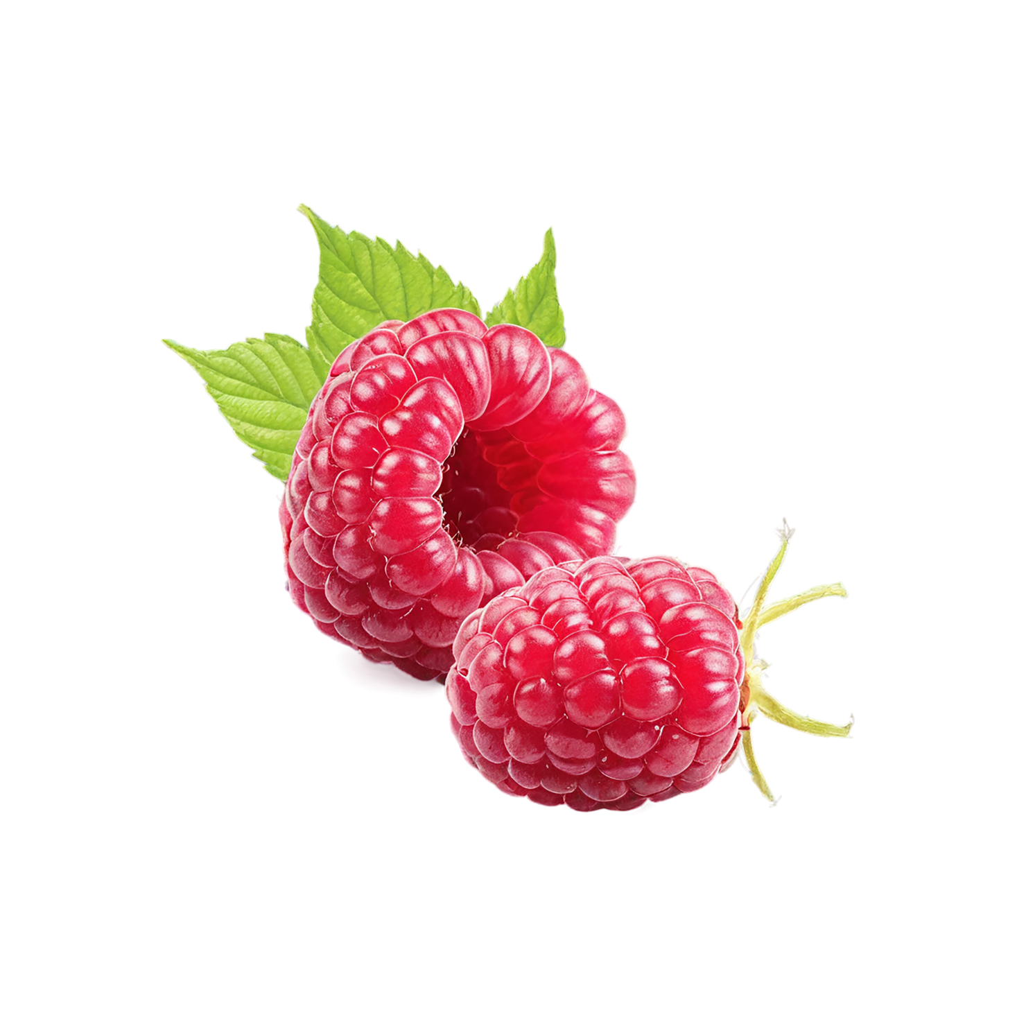 Raspberry fruit with leaf isolated on transparent background #1637