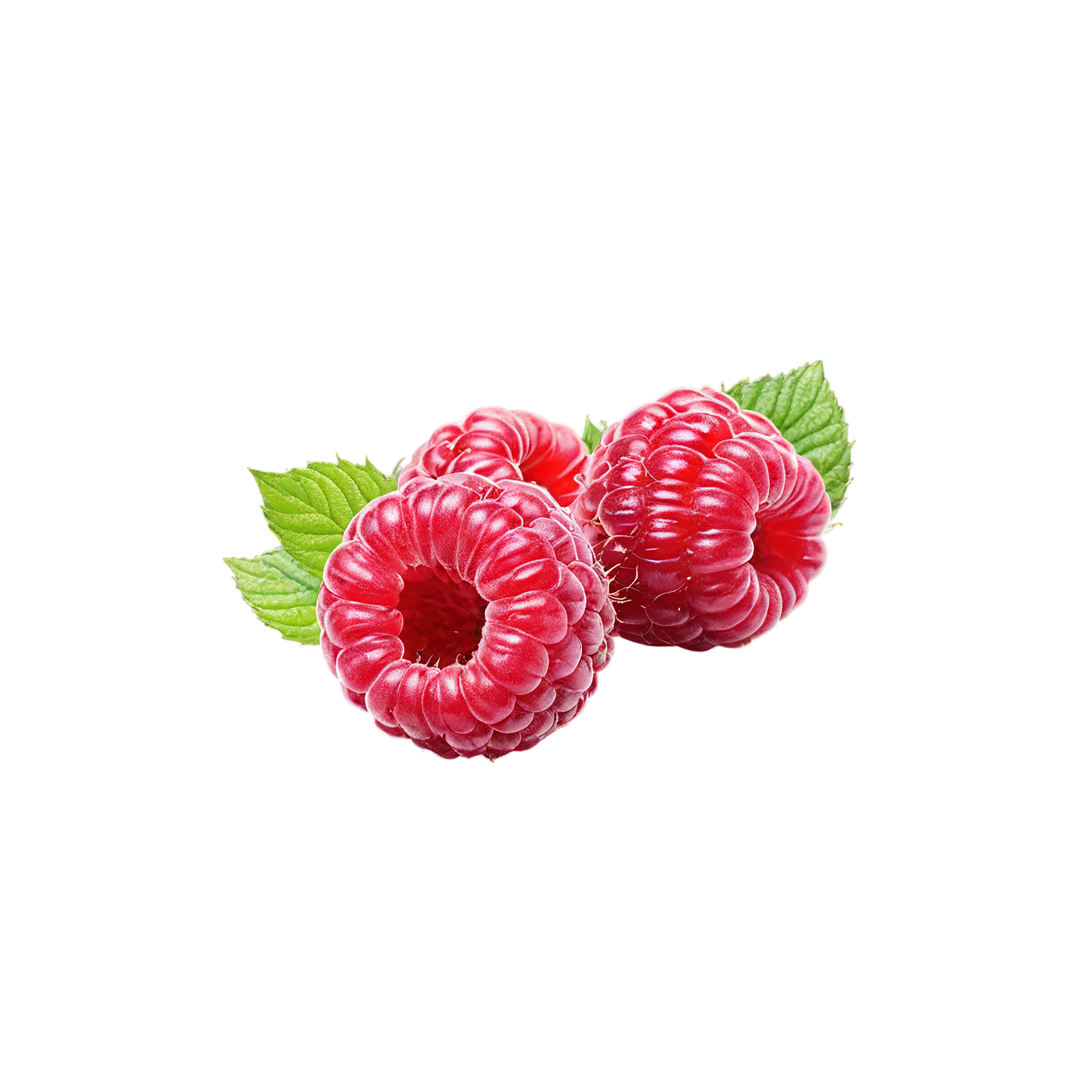 Raspberry fruit with leaf isolated on transparent background #1638