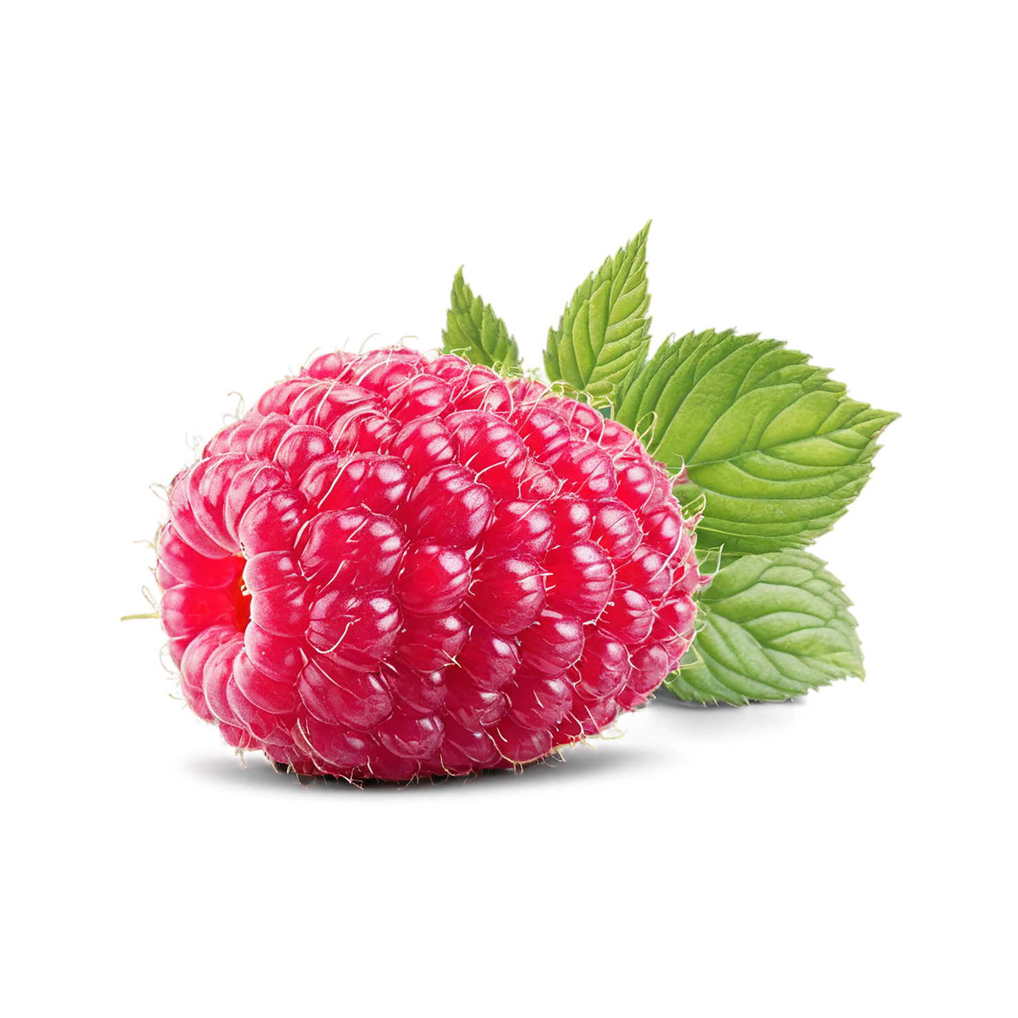 Raspberry fruit with leaf isolated on transparent background #1640
