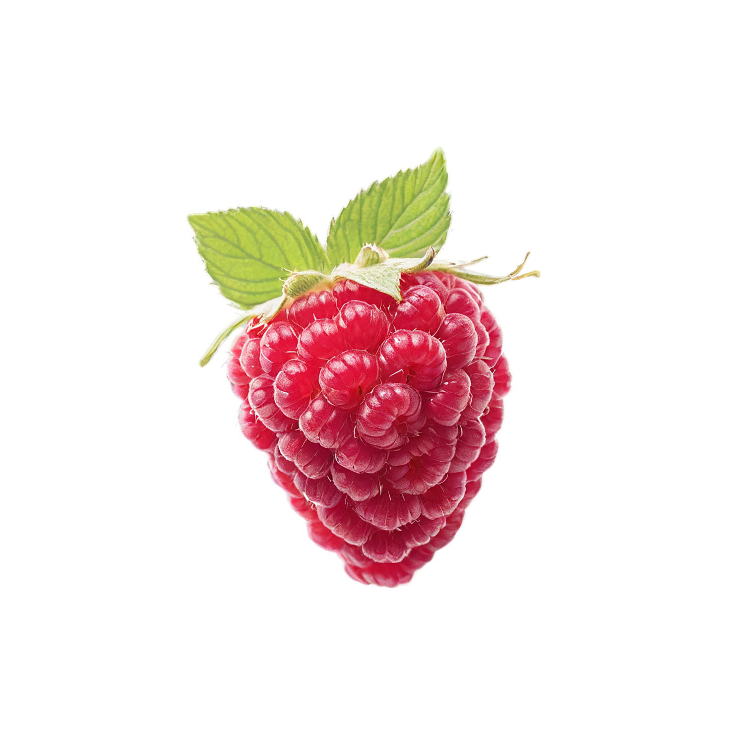 Raspberry fruit with leaf isolated on transparent background #1644