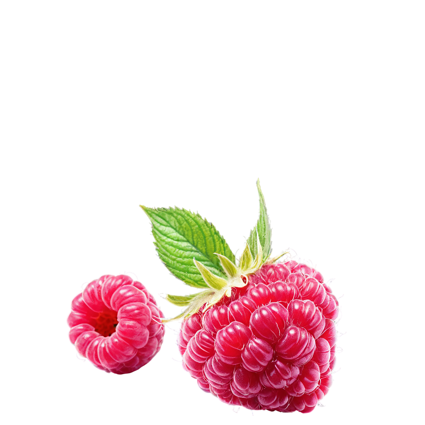 Raspberry fruit with leaf isolated on transparent background #1645