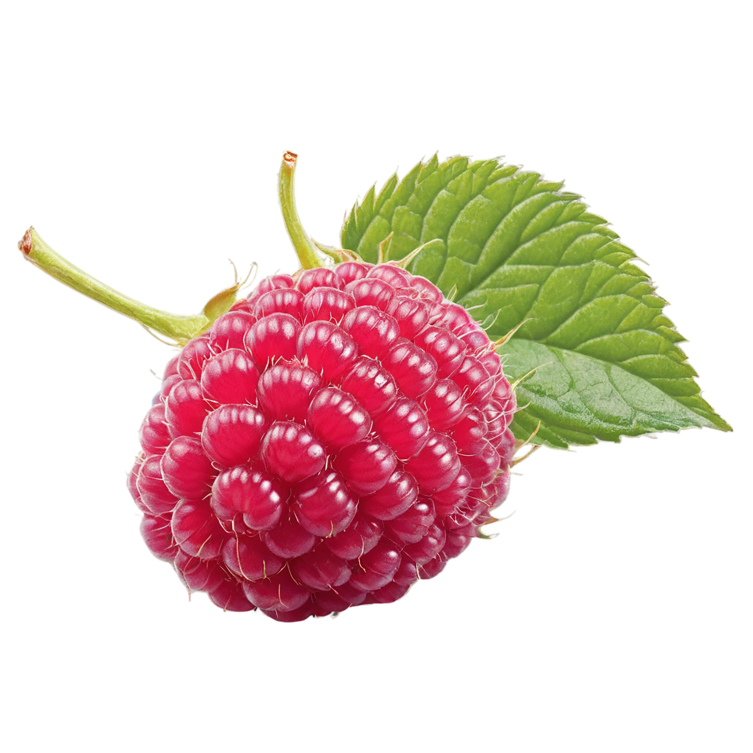 Raspberry fruit with leaf isolated on transparent background #1646