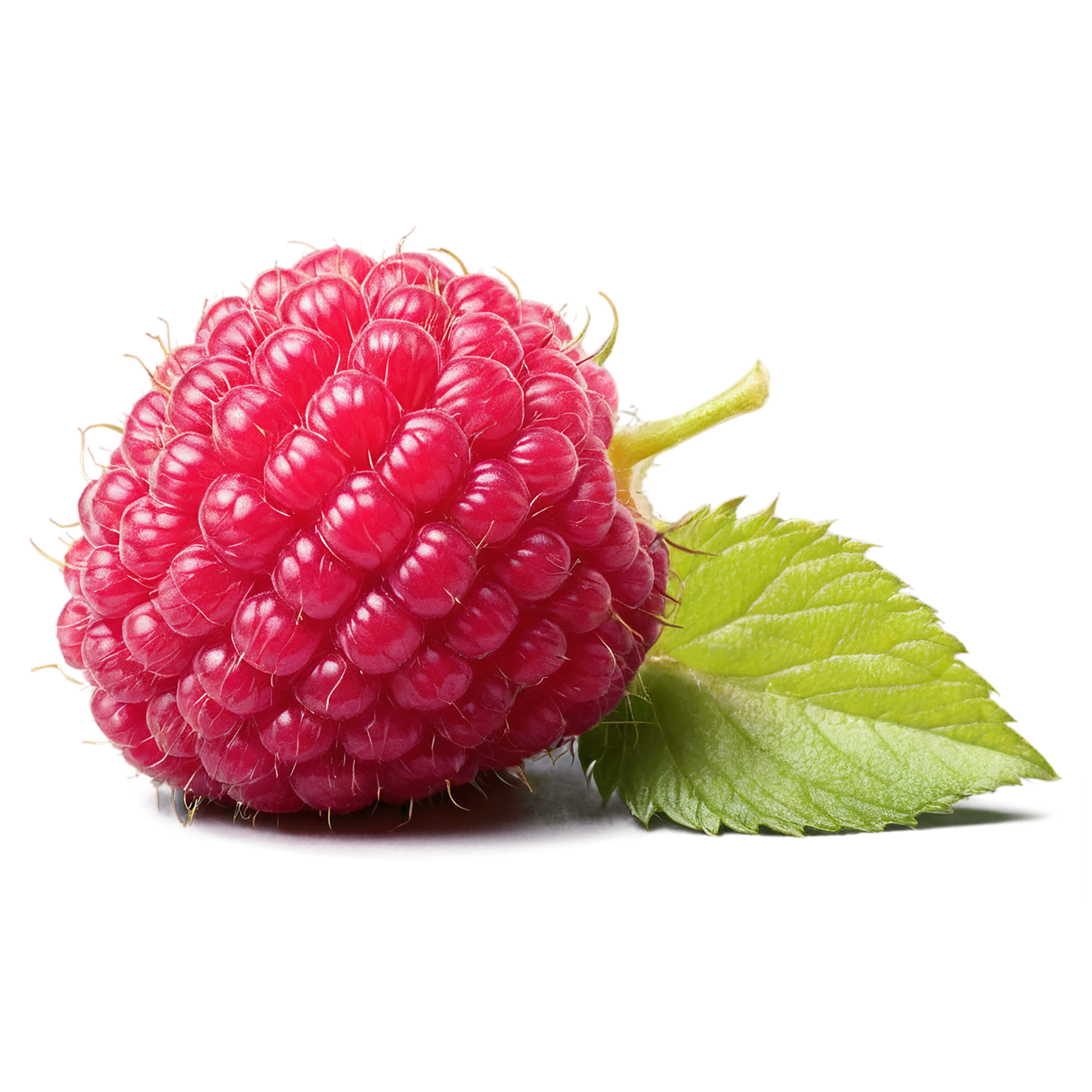 Raspberry fruit with leaf isolated on transparent background #1648