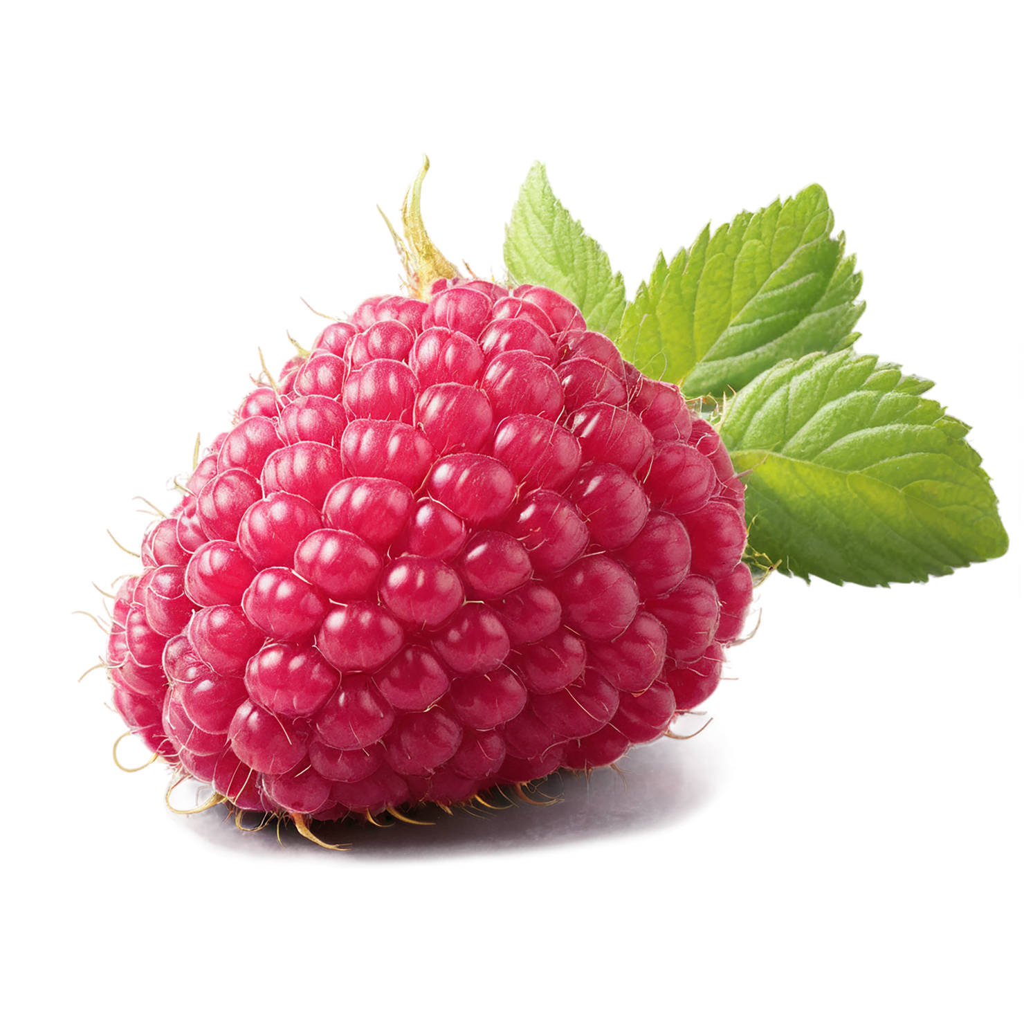 Raspberry fruit with leaf isolated on transparent background #1652