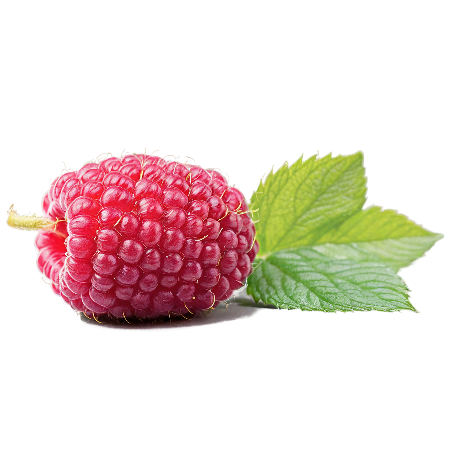 Raspberry fruit with leaf isolated on transparent background #1658