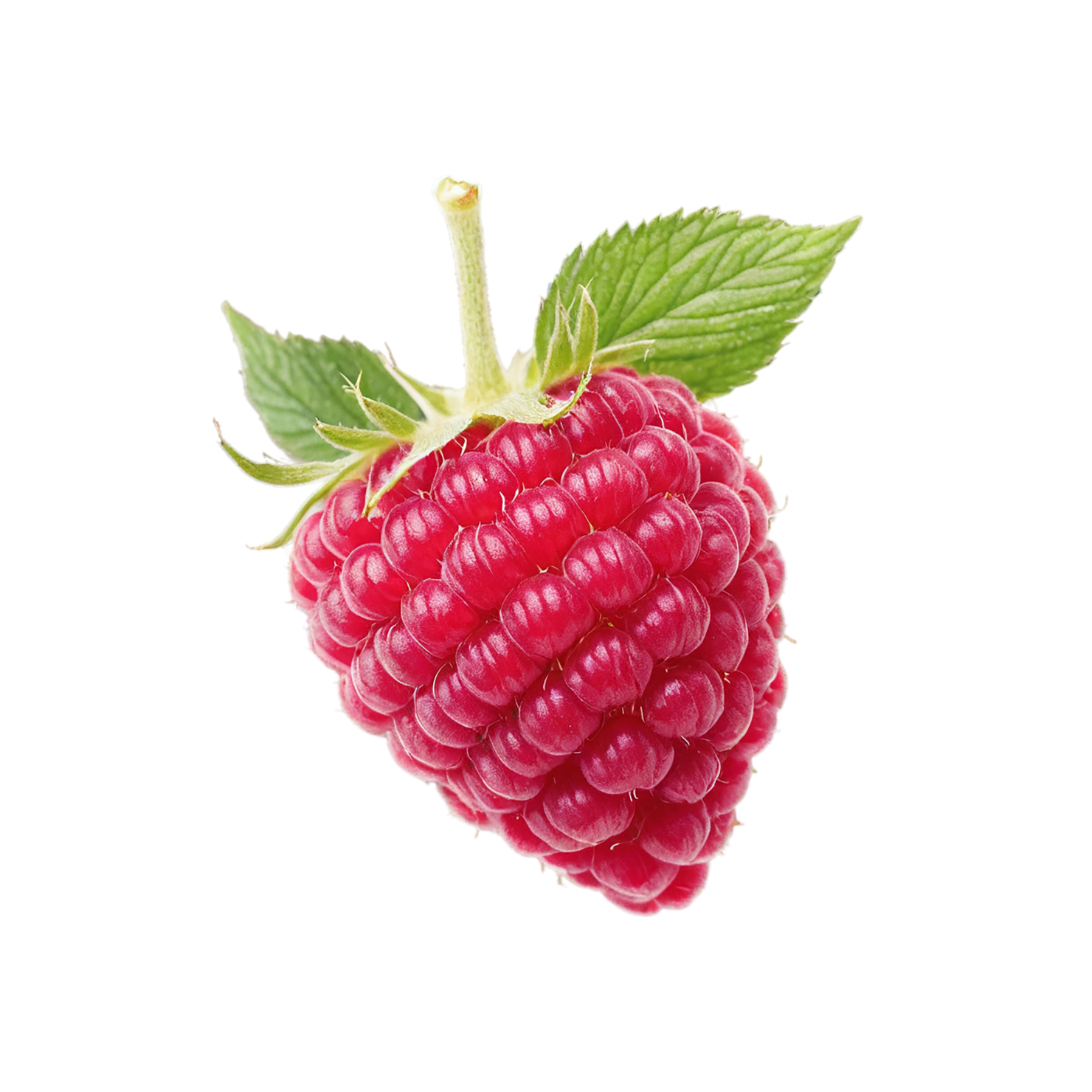 Raspberry fruit with leaf isolated on transparent background #1660