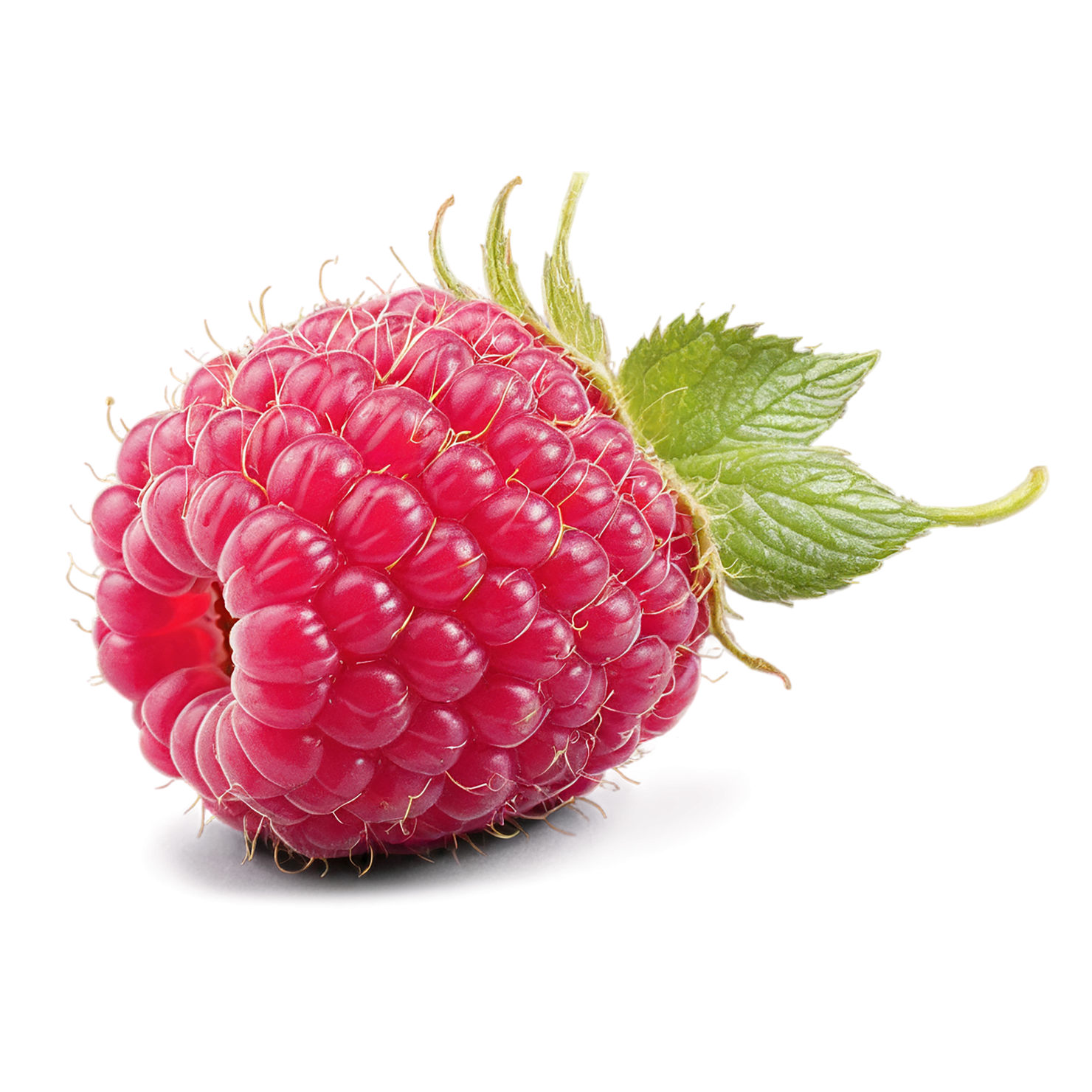 Raspberry fruit with leaf isolated on transparent background #1669