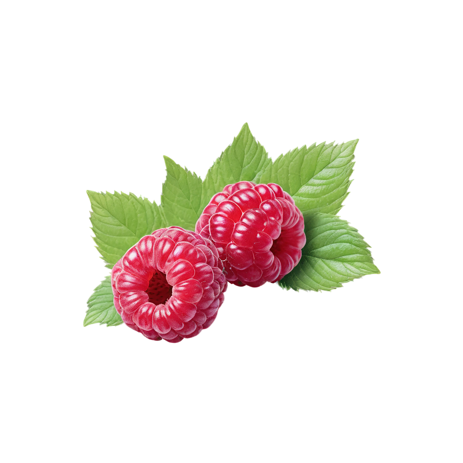 Raspberry fruit with leaf isolated on transparent background #1674