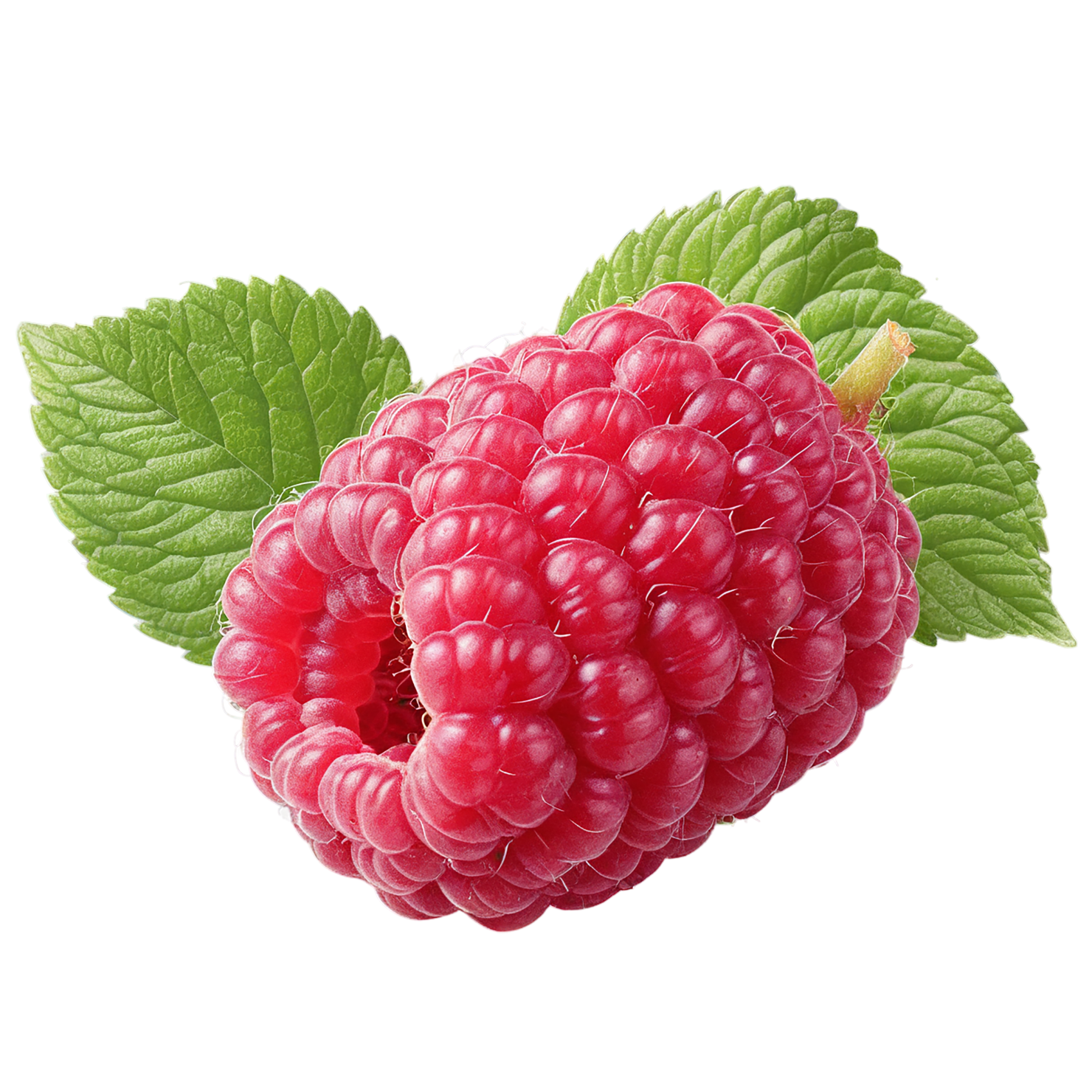 Raspberry fruit with leaf isolated on transparent background #1678