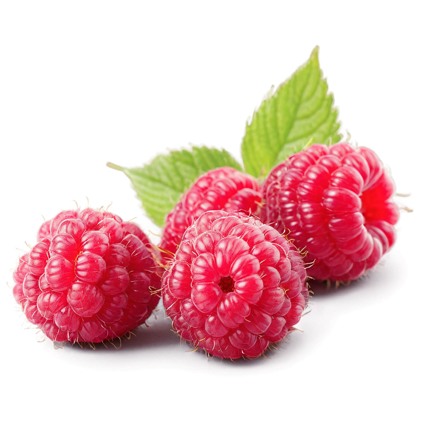 Raspberry fruit with leaf isolated on transparent background #1679