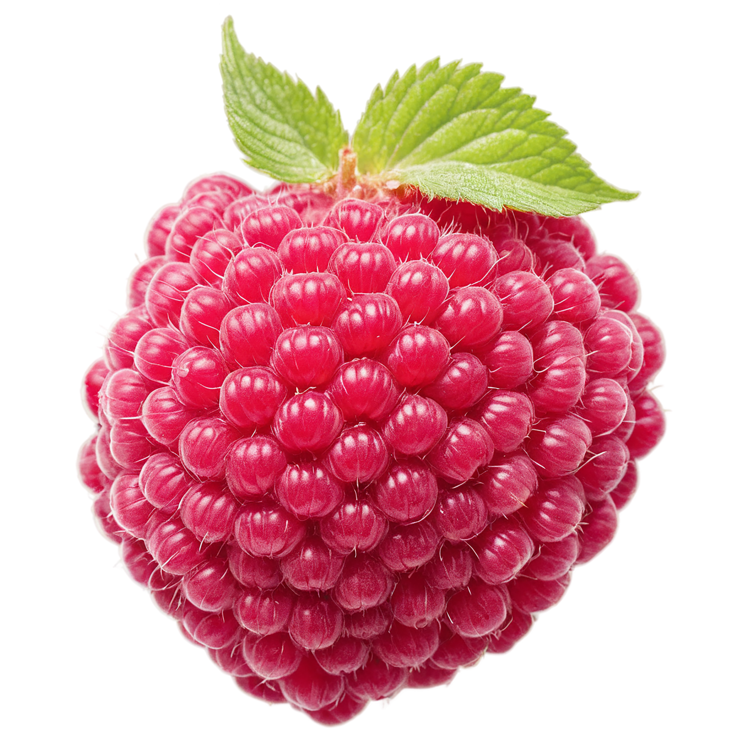 Raspberry fruit with leaf isolated on transparent background #1680