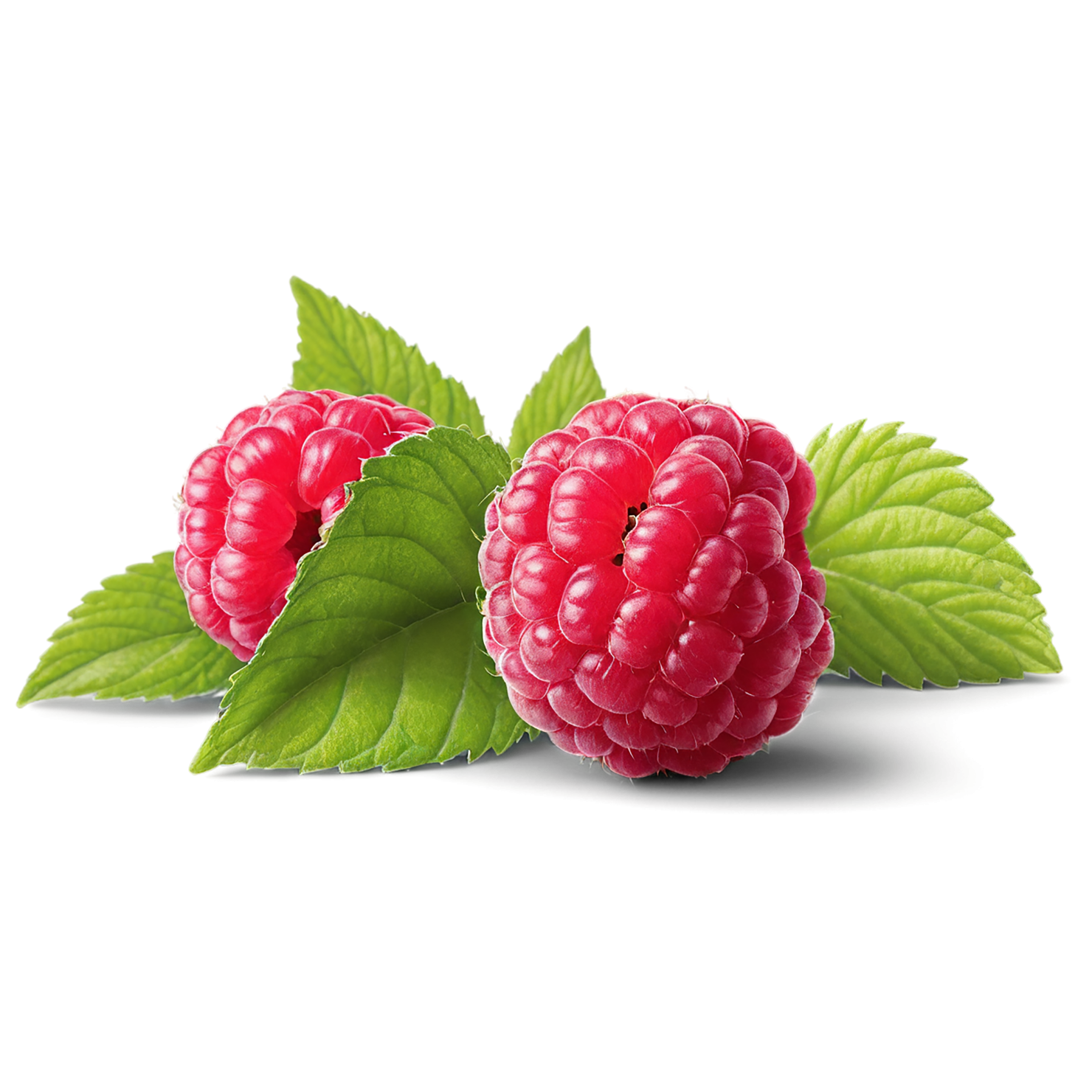 Raspberry fruit with leaf isolated on transparent background #1685