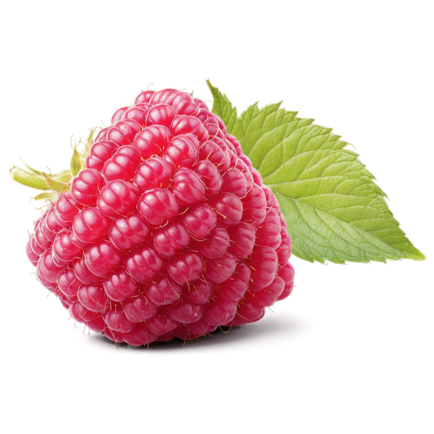Raspberry fruit with leaf isolated on transparent background #1687