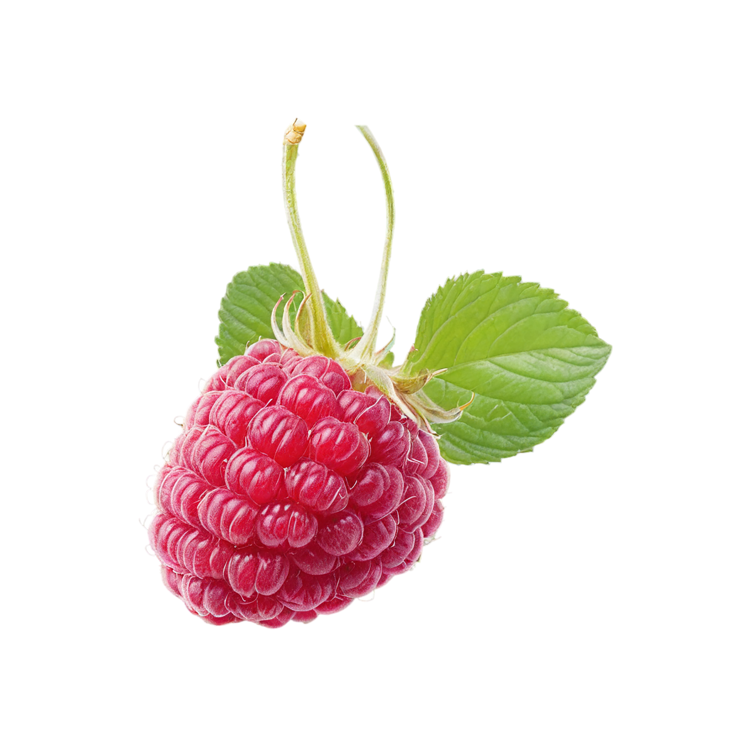 Raspberry fruit with leaf isolated on transparent background #1697