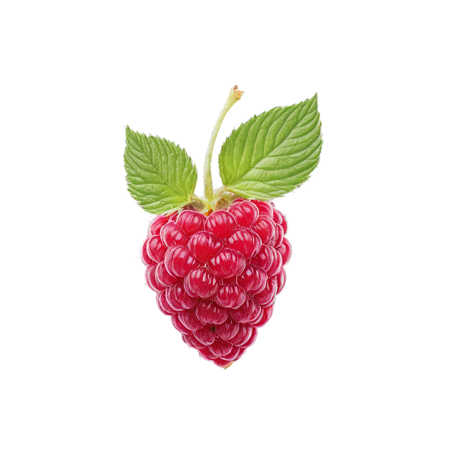 Raspberry fruit with leaf isolated on transparent background #1703