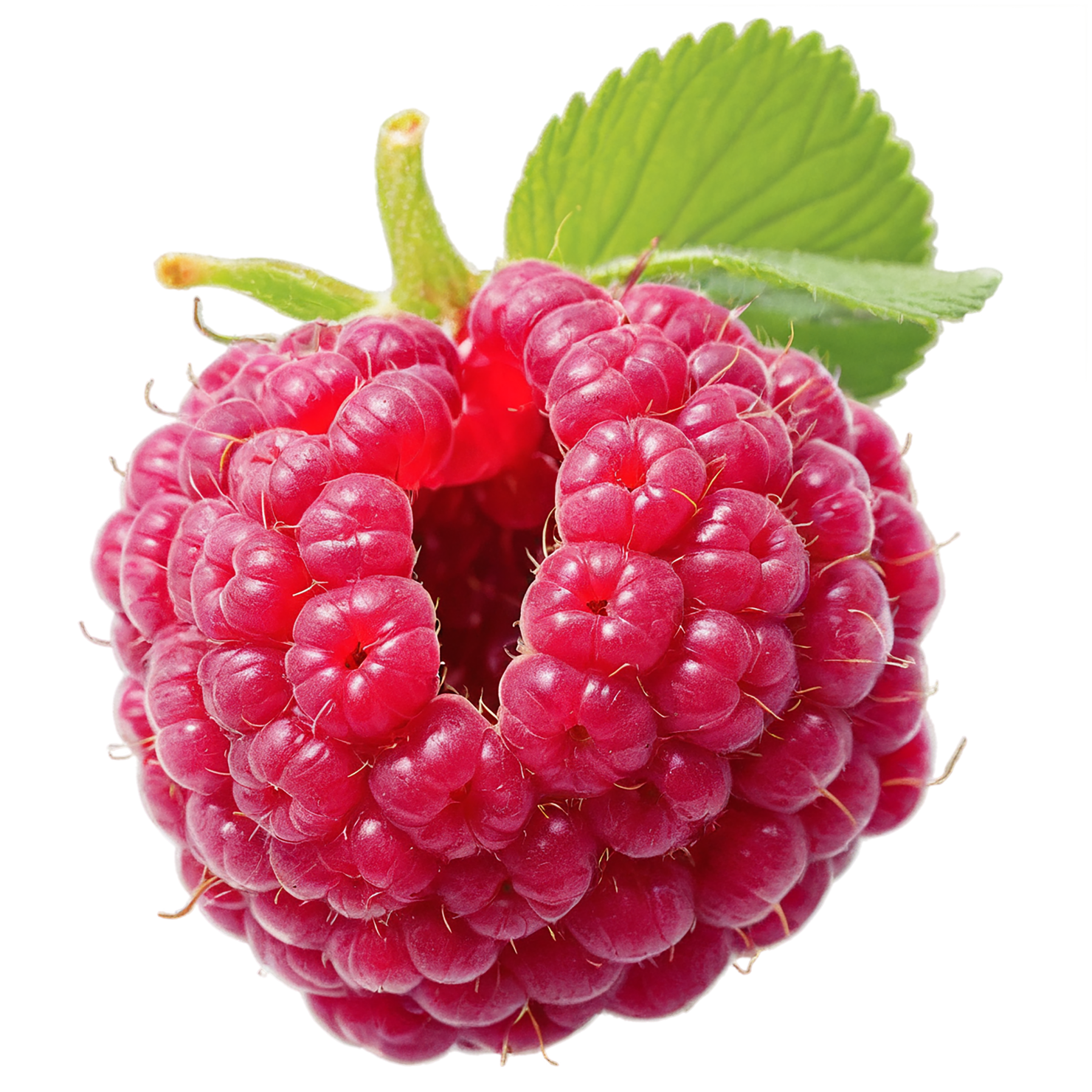 Raspberry fruit with leaf isolated on transparent background #1709