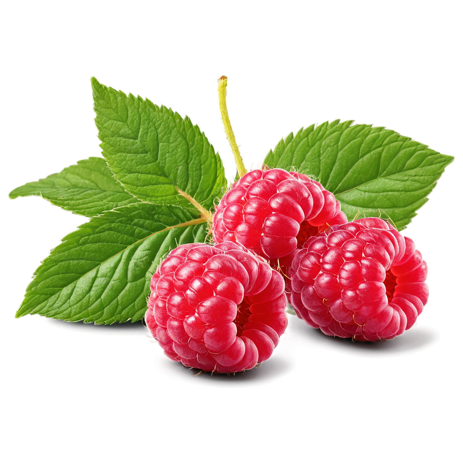 Raspberry fruit with leaf isolated on transparent background #1711