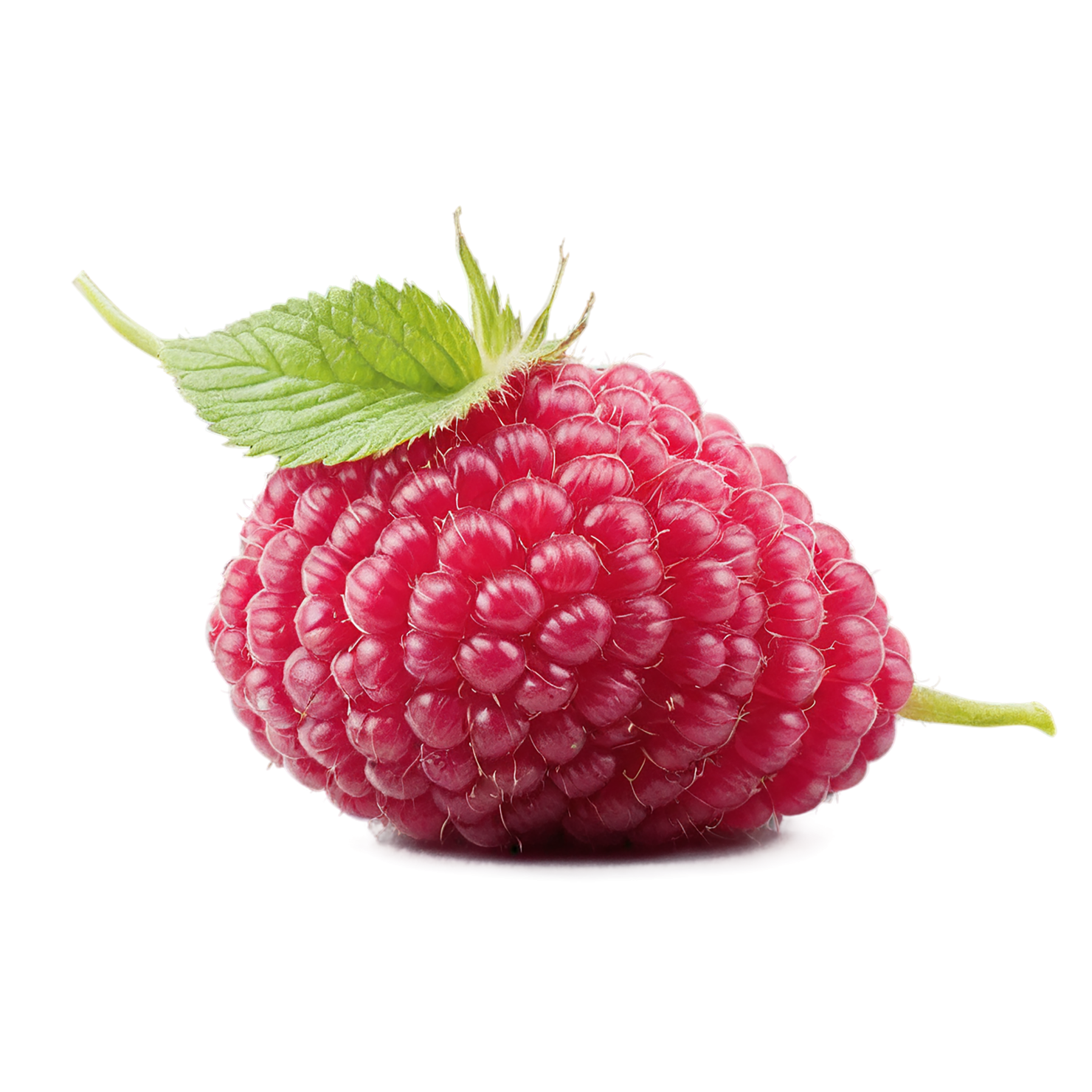 Raspberry fruit with leaf isolated on transparent background #1716