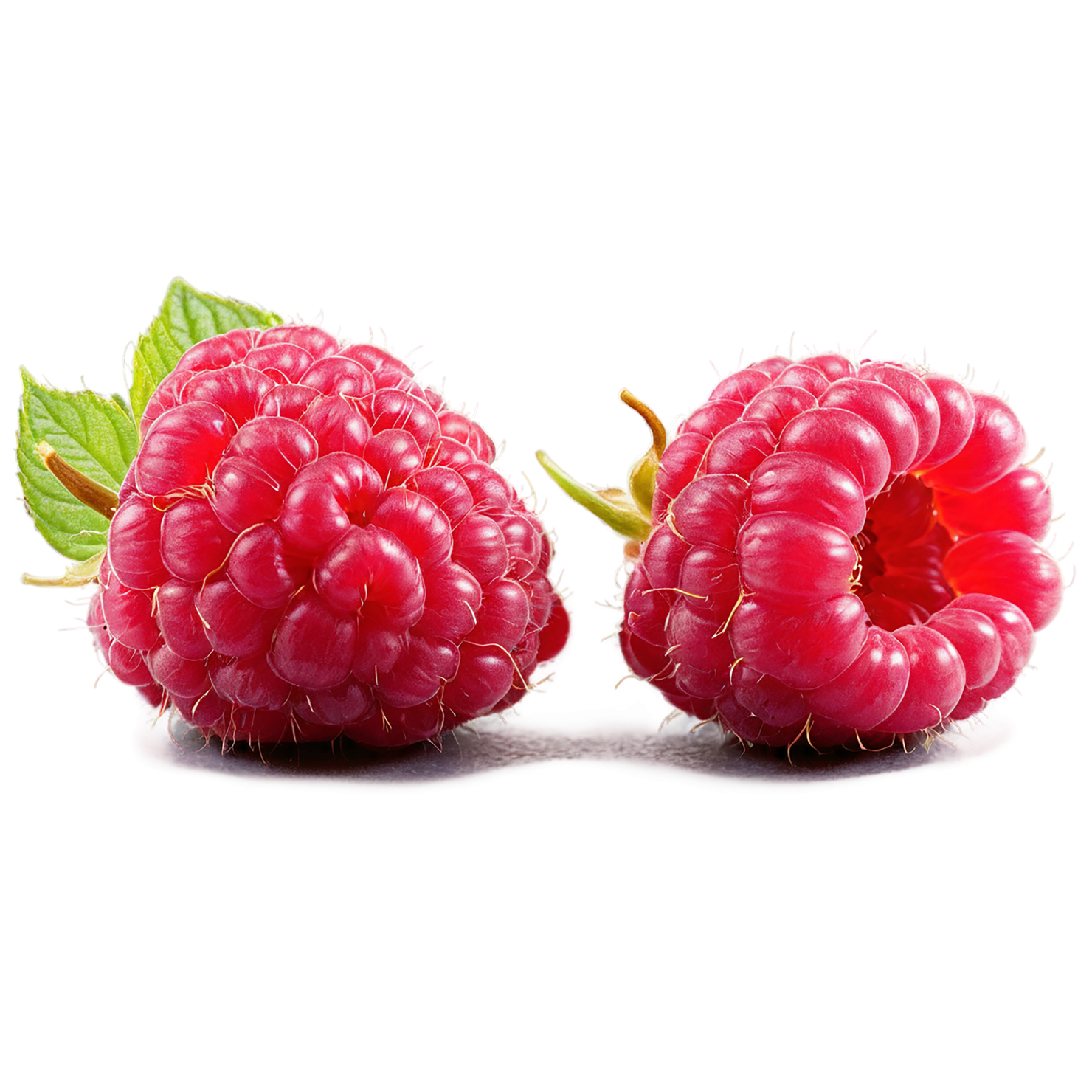 Raspberry fruit with leaf isolated on transparent background #1721