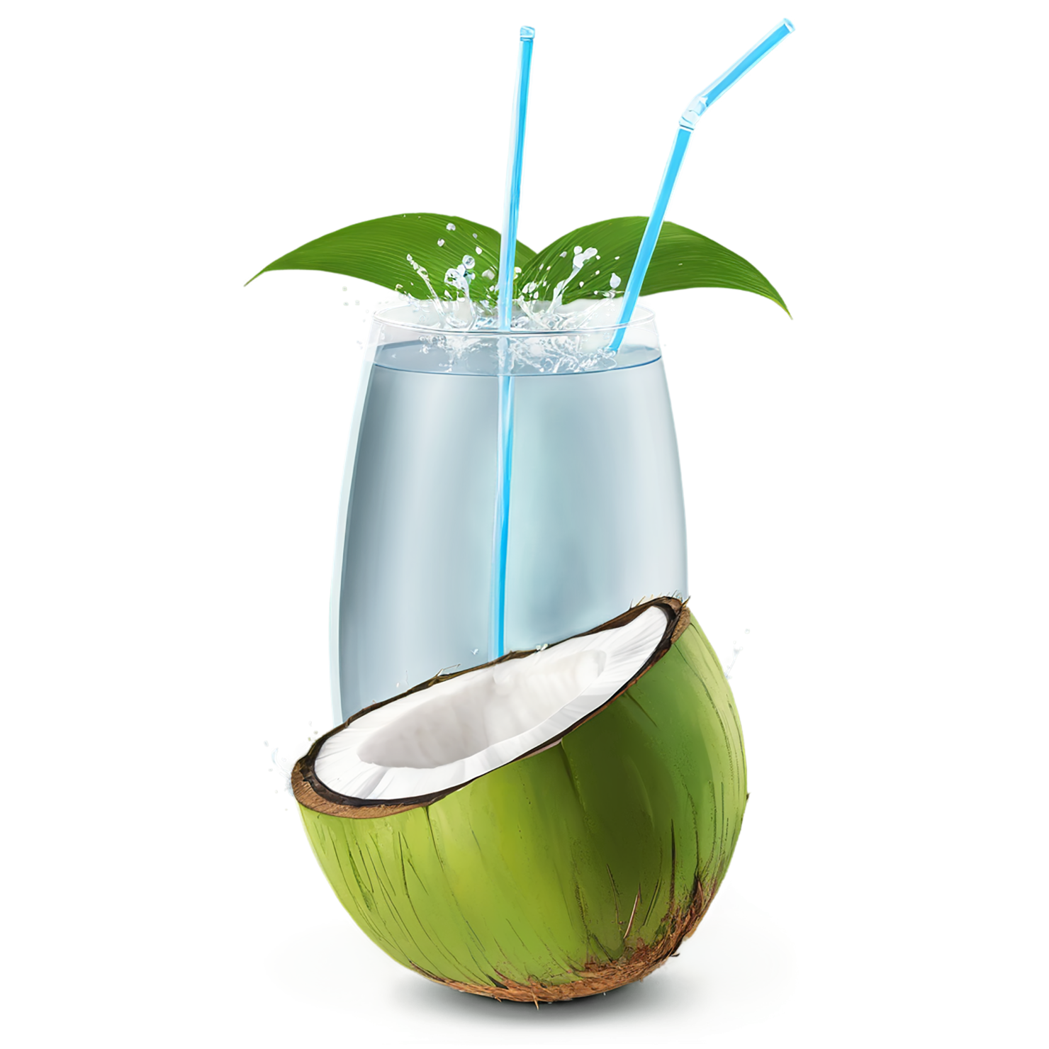 Coconut water isolated on transparent background #2020