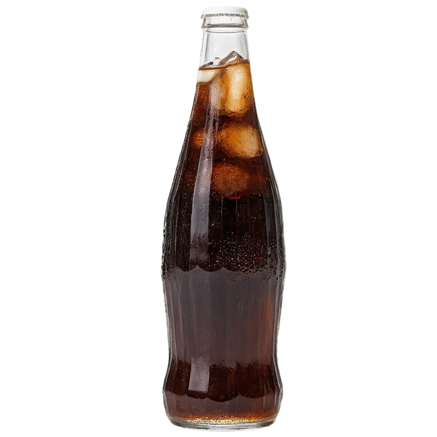 Bottle of cola beverage with ice cube isolated on transparent background #2086