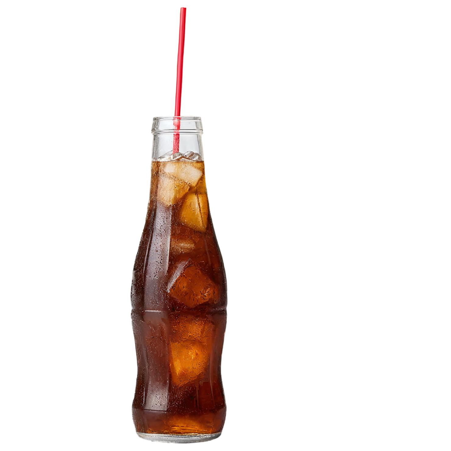Bottle of cola beverage with ice cube isolated on transparent background #2089