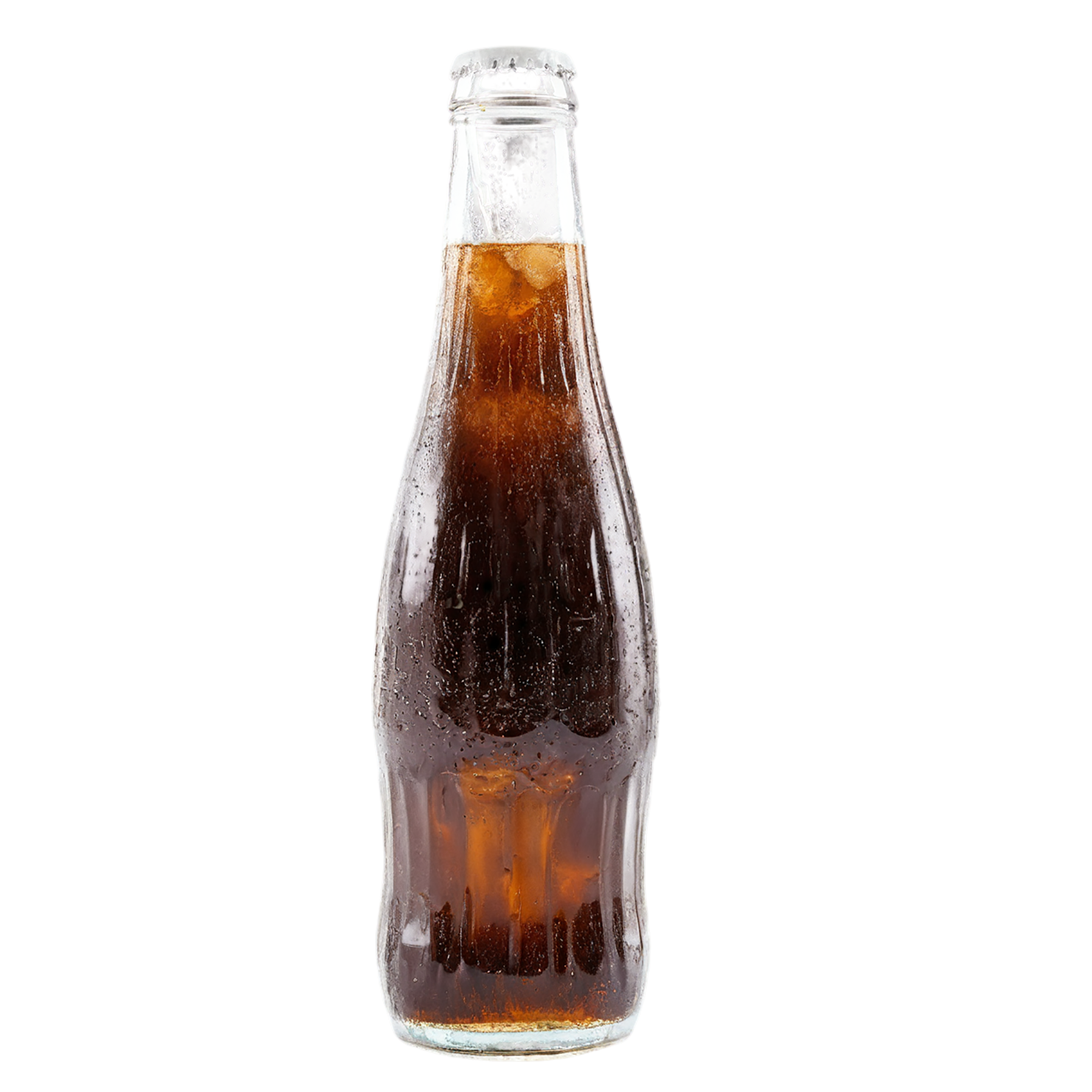 Bottle of cola beverage with ice cube isolated on transparent background #2091