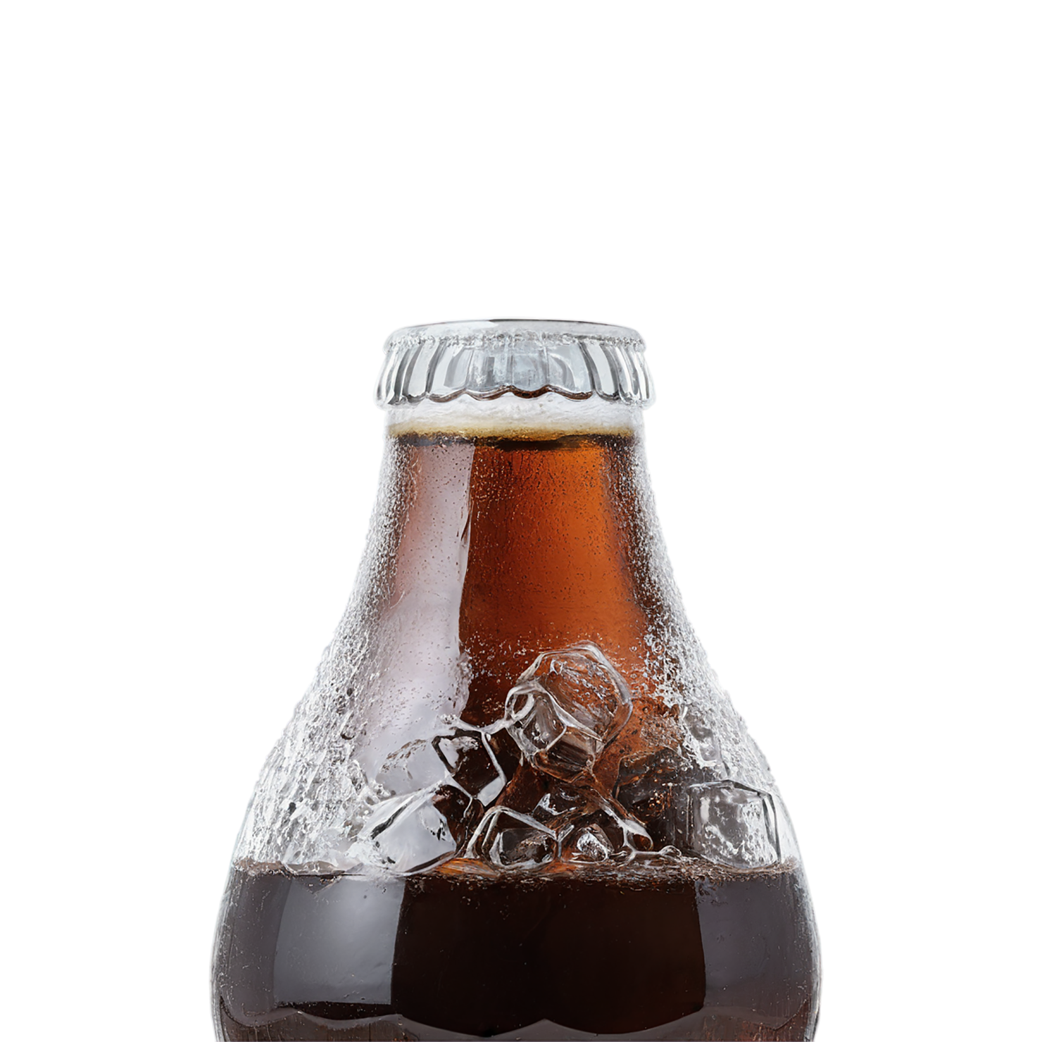 Bottle of cola beverage with ice cube isolated on transparent background #2092