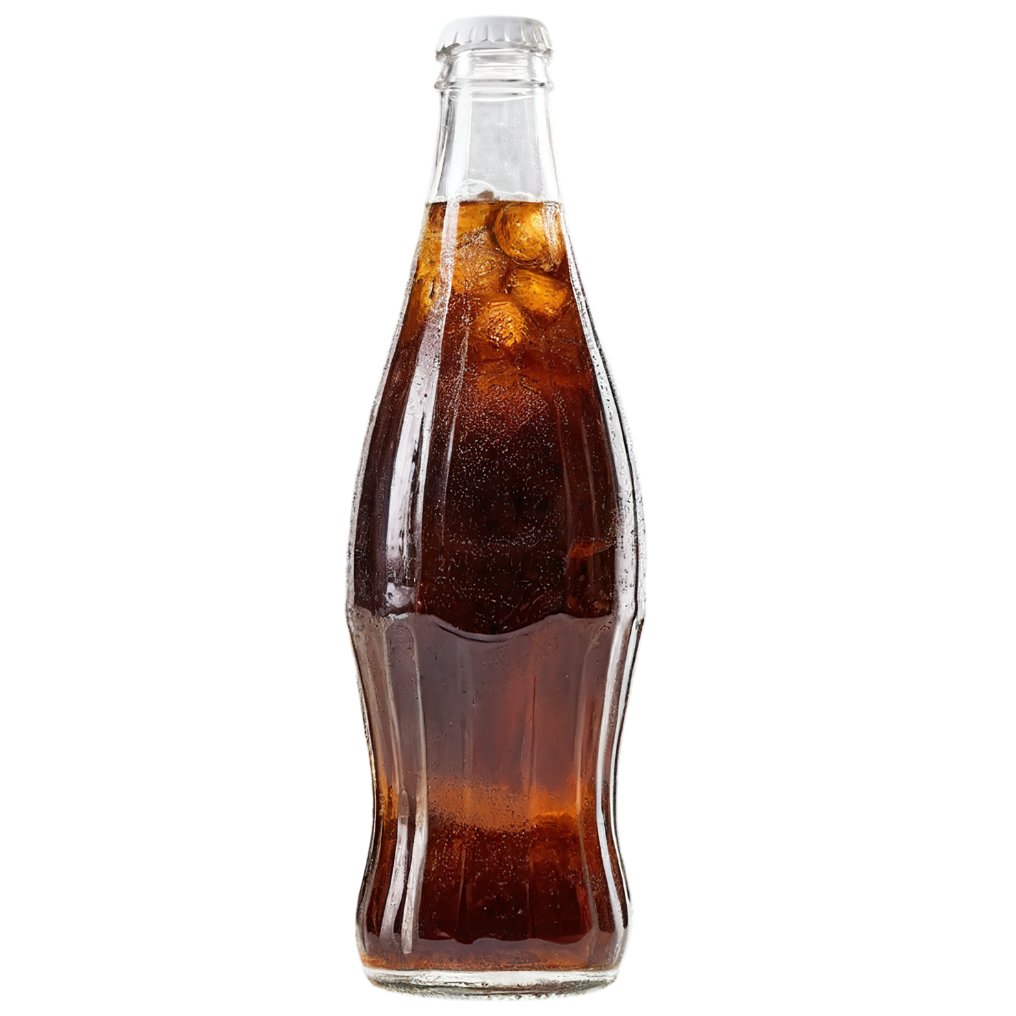 Bottle of cola beverage with ice cube isolated on transparent background #2095