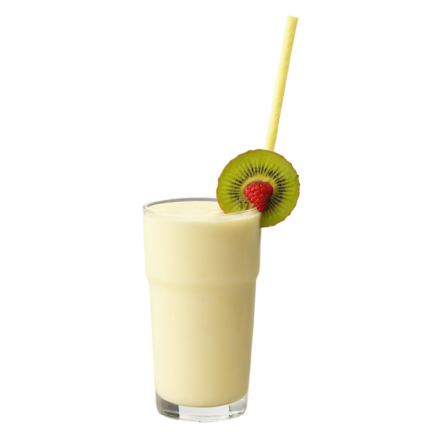 Glass of fruit lassi beverage with ice cube isolated on transparent background #2096