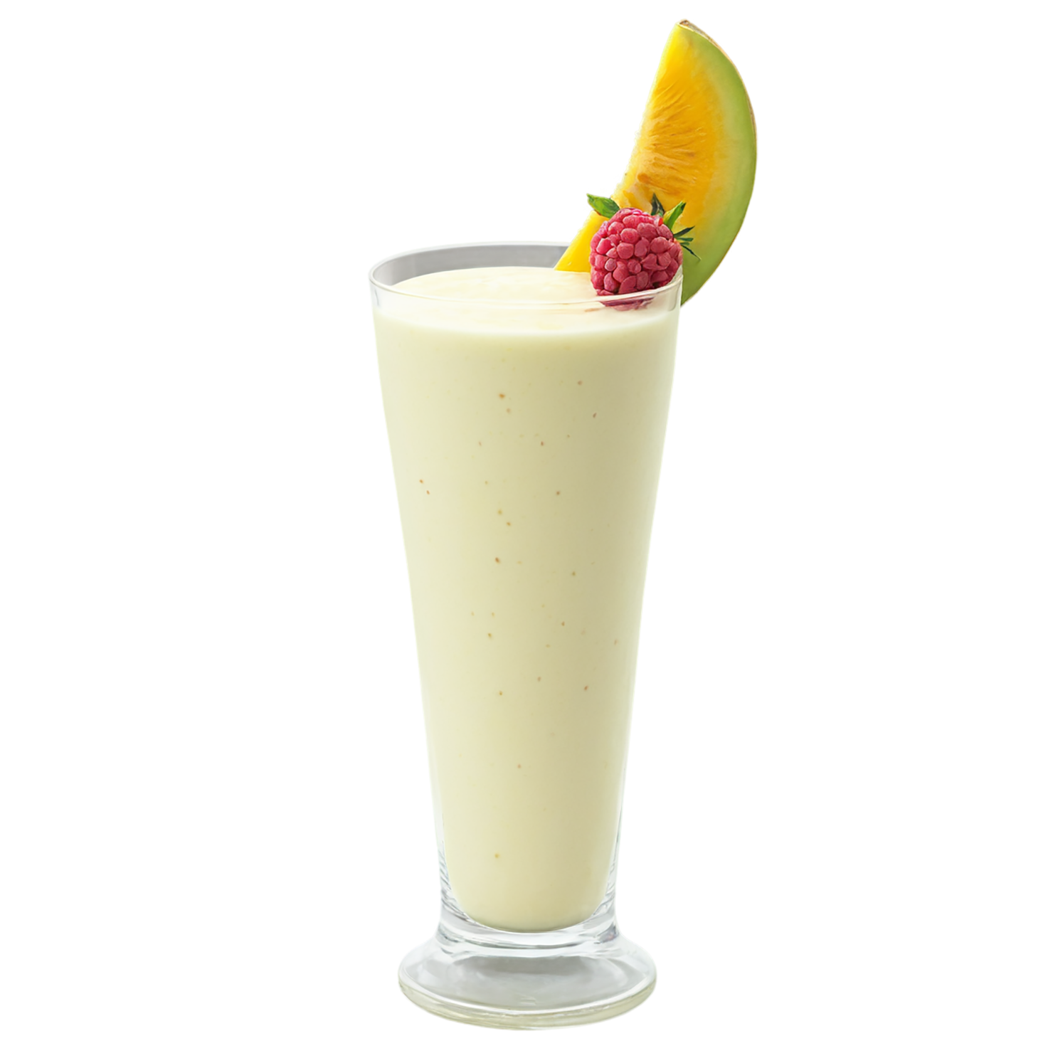 Glass of fruit lassi beverage with ice cube isolated on transparent background #2098