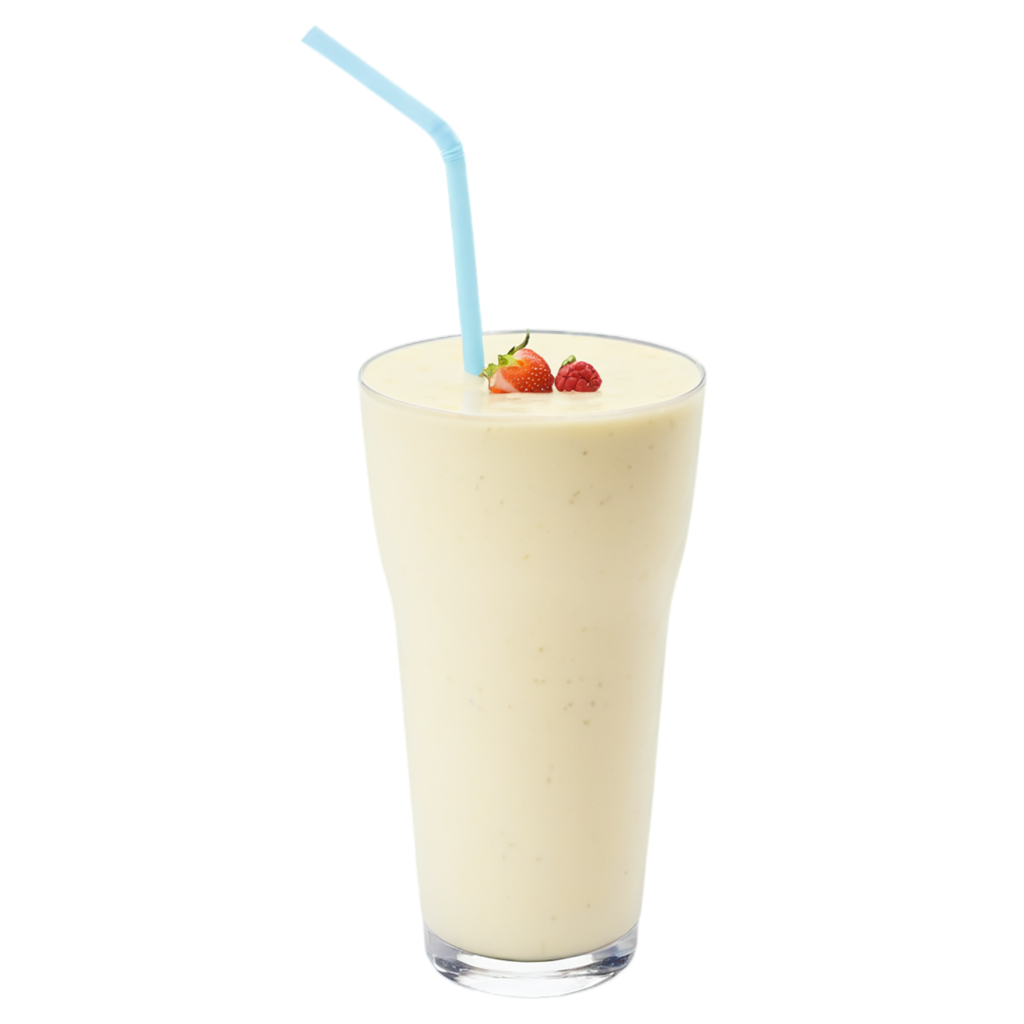 Glass of fruit lassi beverage with ice cube isolated on transparent background #2099