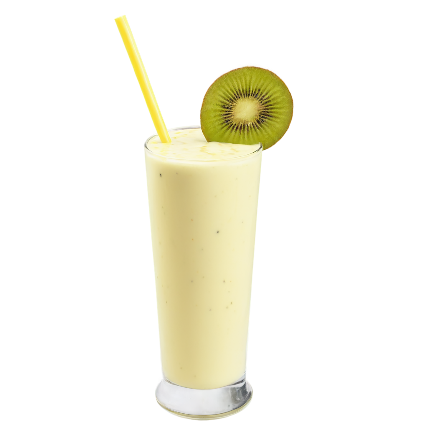 Glass of fruit lassi beverage with ice cube isolated on transparent background #2108