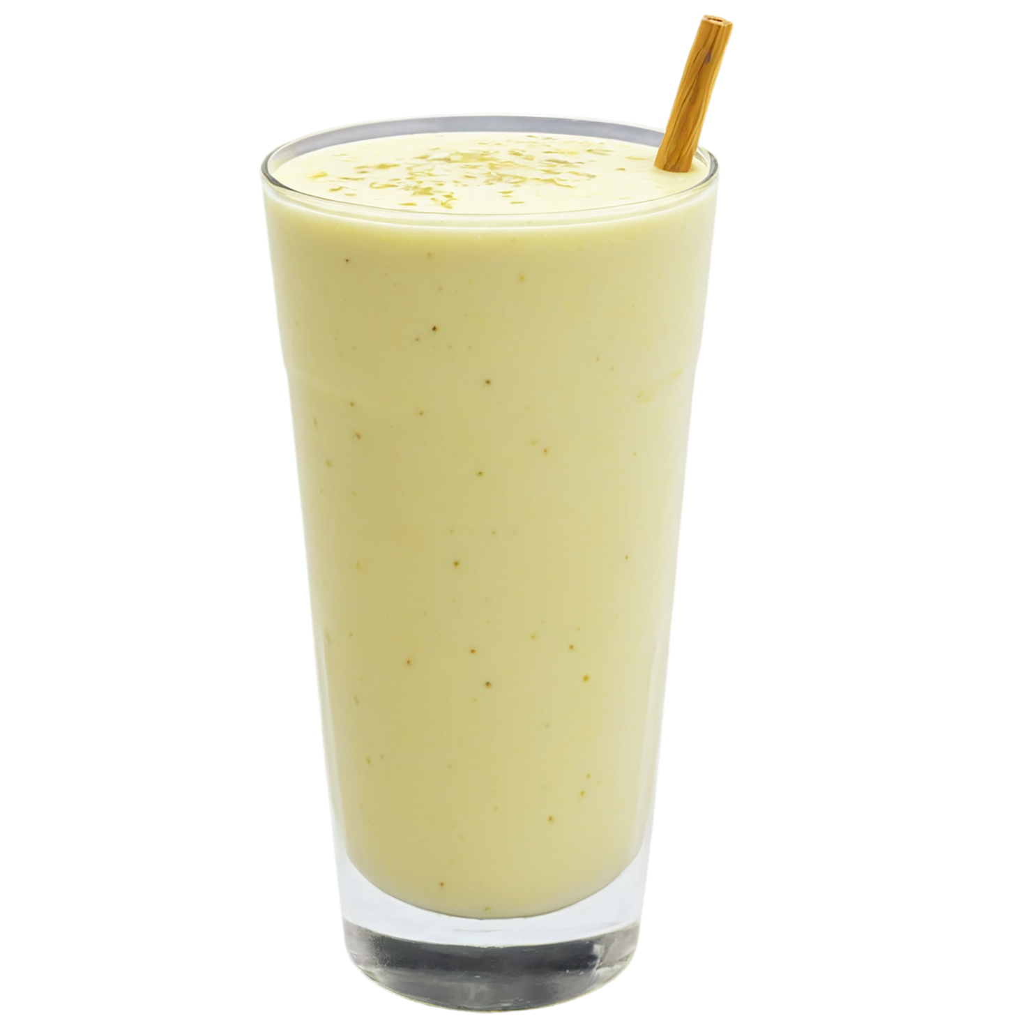 Glass of fruit lassi beverage with ice cube isolated on transparent background #2112