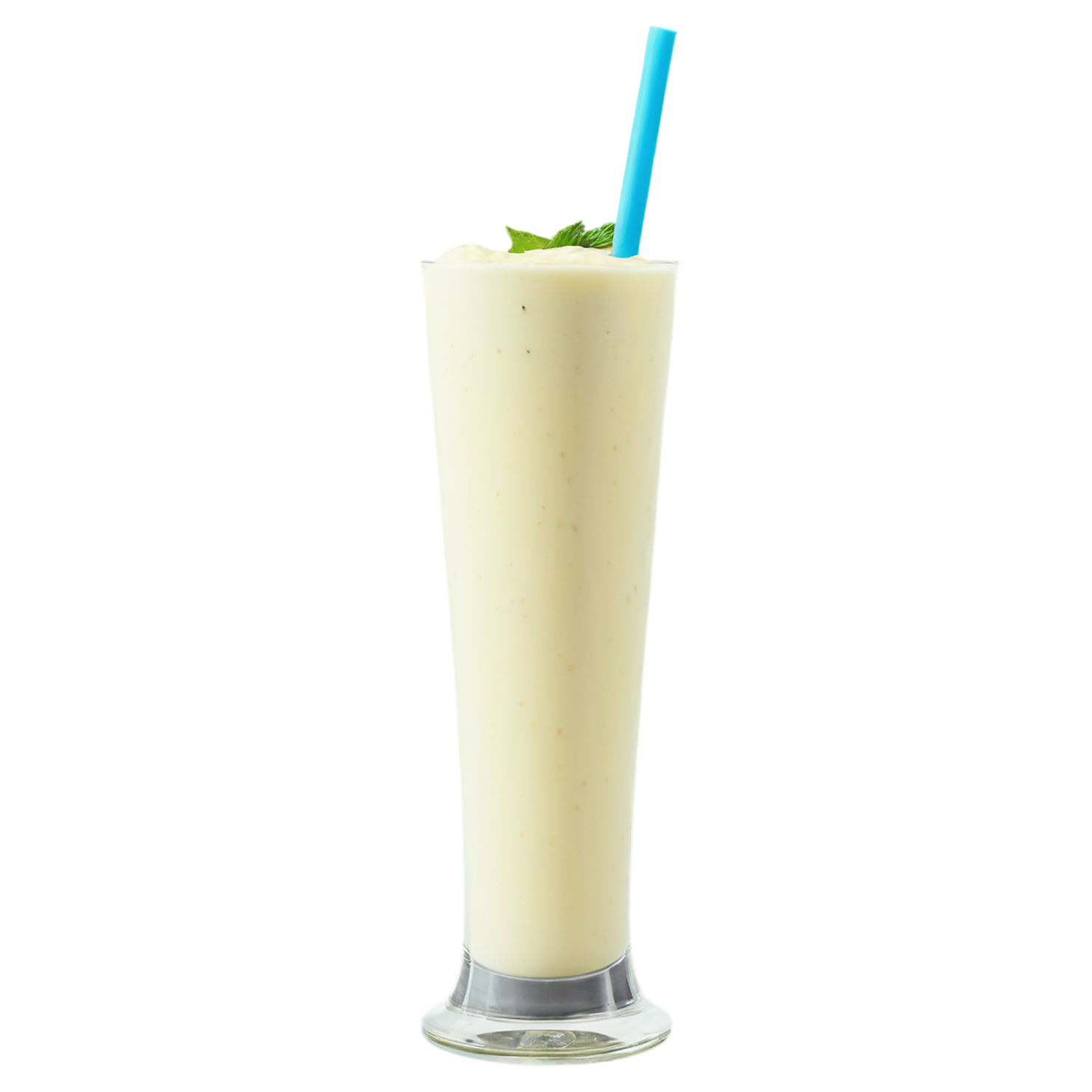 Glass of fruit lassi beverage with ice cube isolated on transparent background #2119