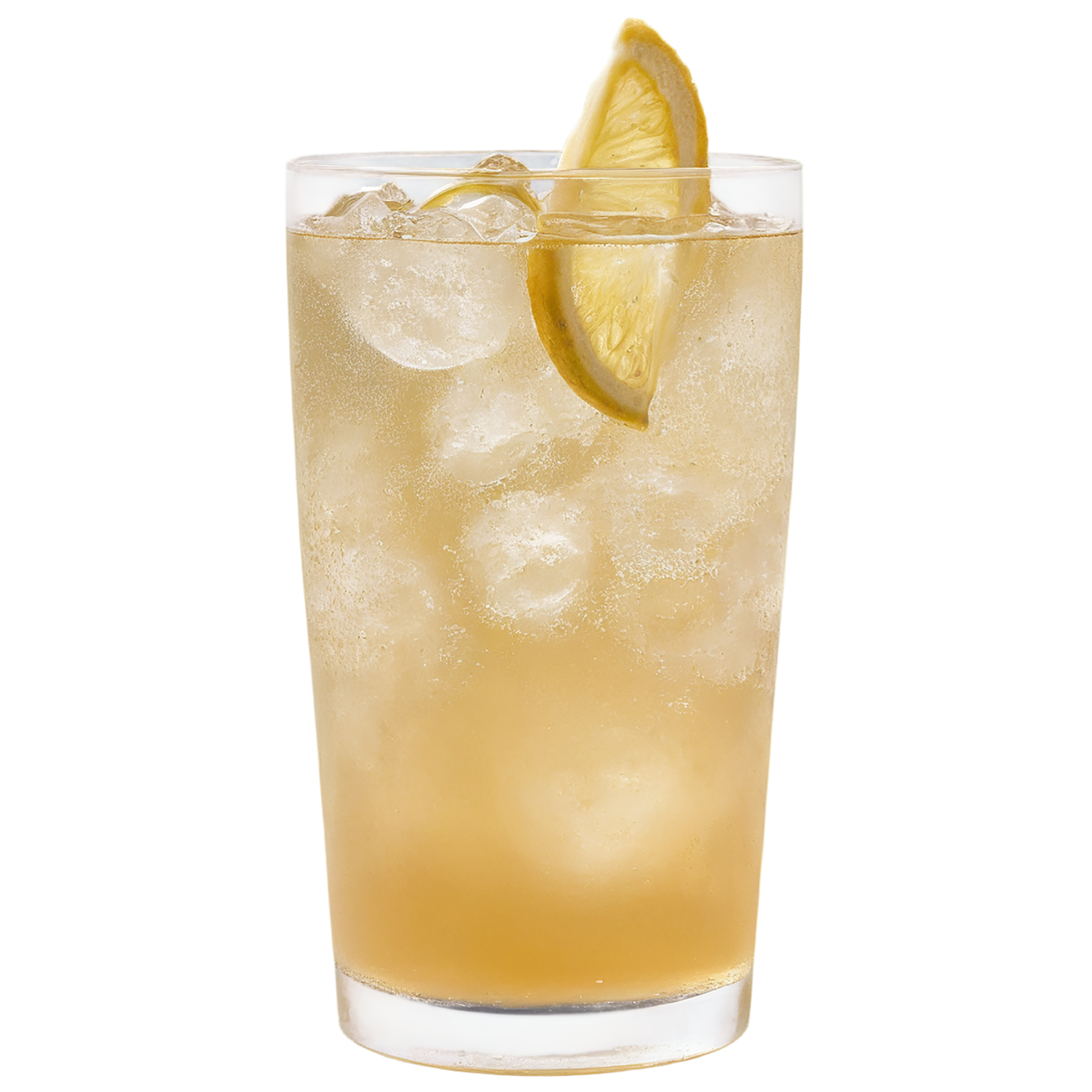 Glass of ginger ale beverage with ice cube isolated on transparent background #2127