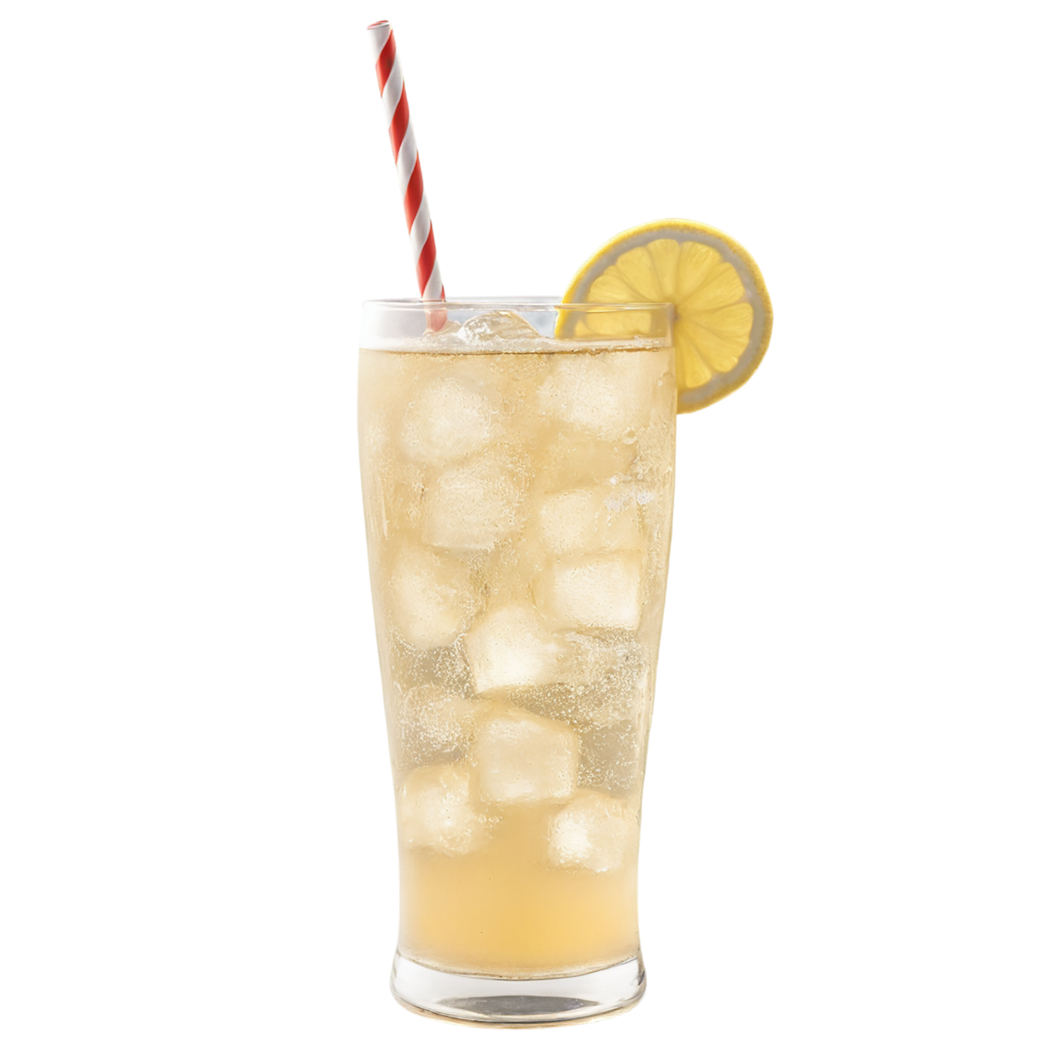 Glass of ginger ale beverage with ice cube isolated on transparent background #2136