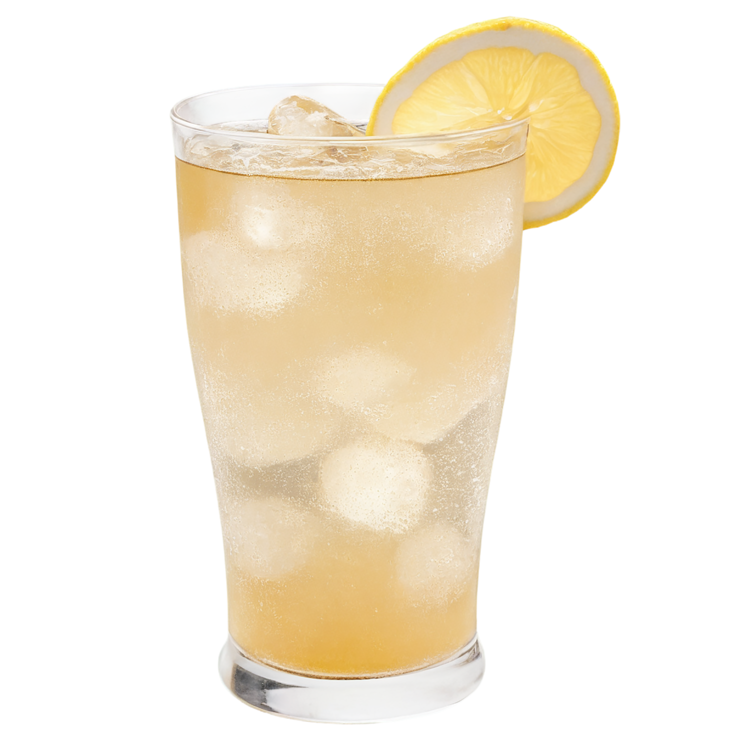 Glass of ginger ale beverage with ice cube isolated on transparent background #2139