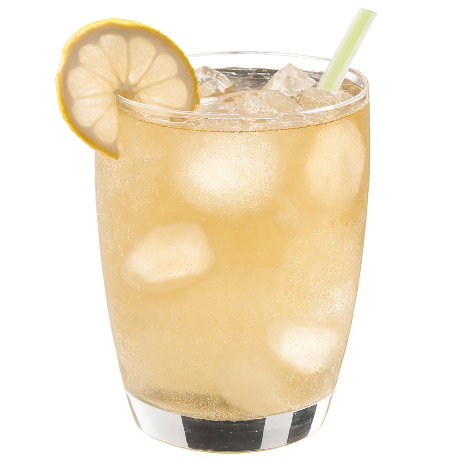 Glass of ginger ale beverage with ice cube isolated on transparent background #2141