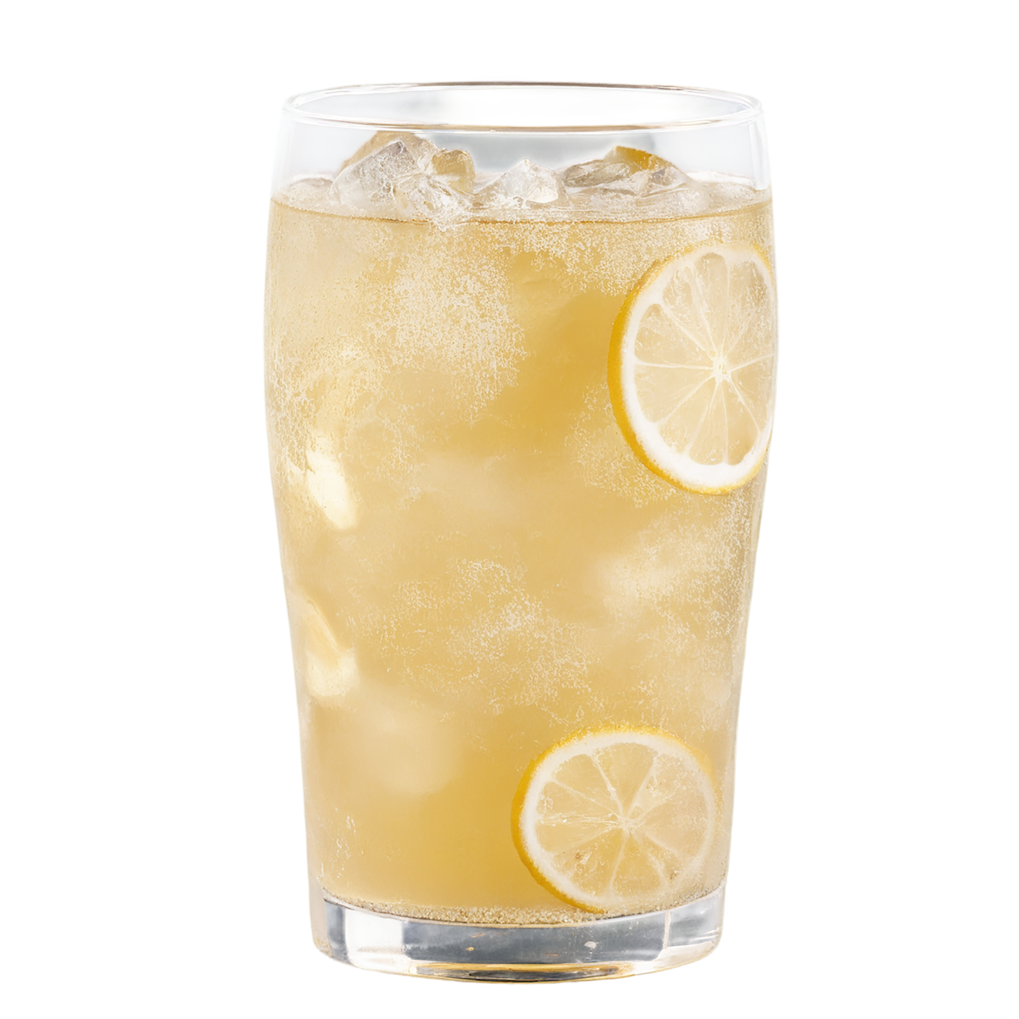 Glass of ginger ale beverage with ice cube isolated on transparent background #2147