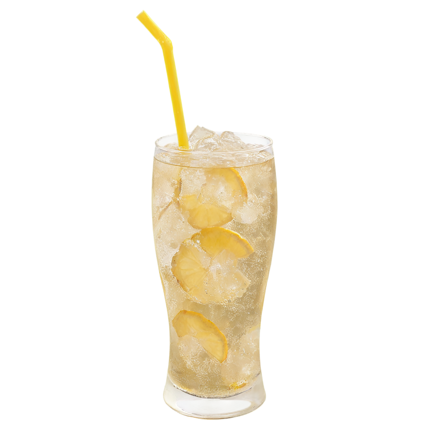 Glass of ginger ale beverage with ice cube isolated on transparent background #2149