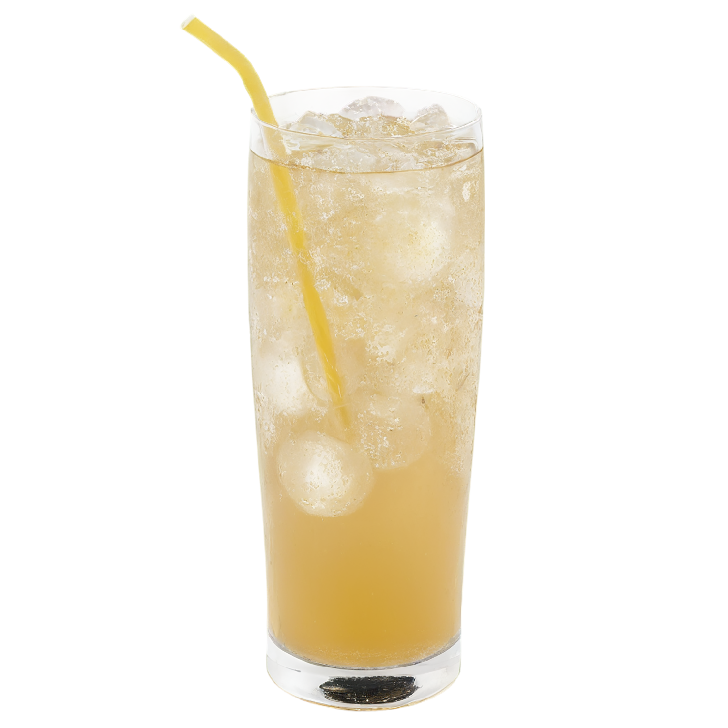 Glass of ginger ale beverage with ice cube isolated on transparent background #2150