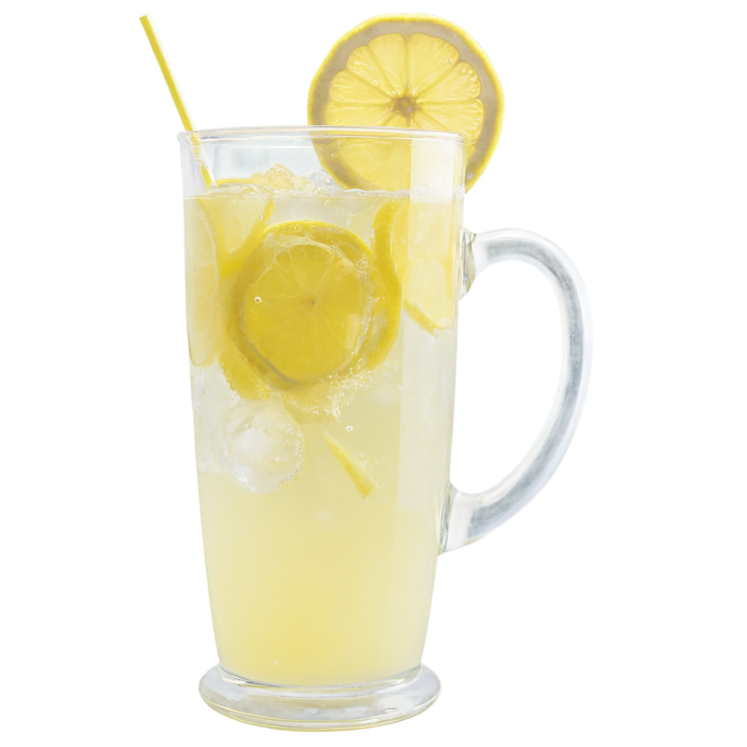 Glass of Lemonade with ice cube beverage isolated on transparent background #2297