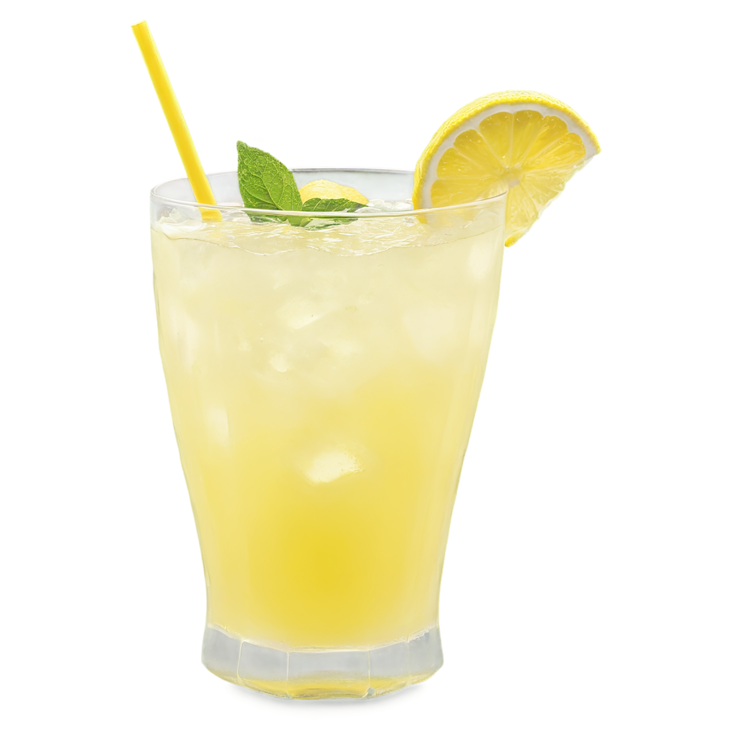 Glass of Lemonade with ice cube beverage isolated on transparent background #2303