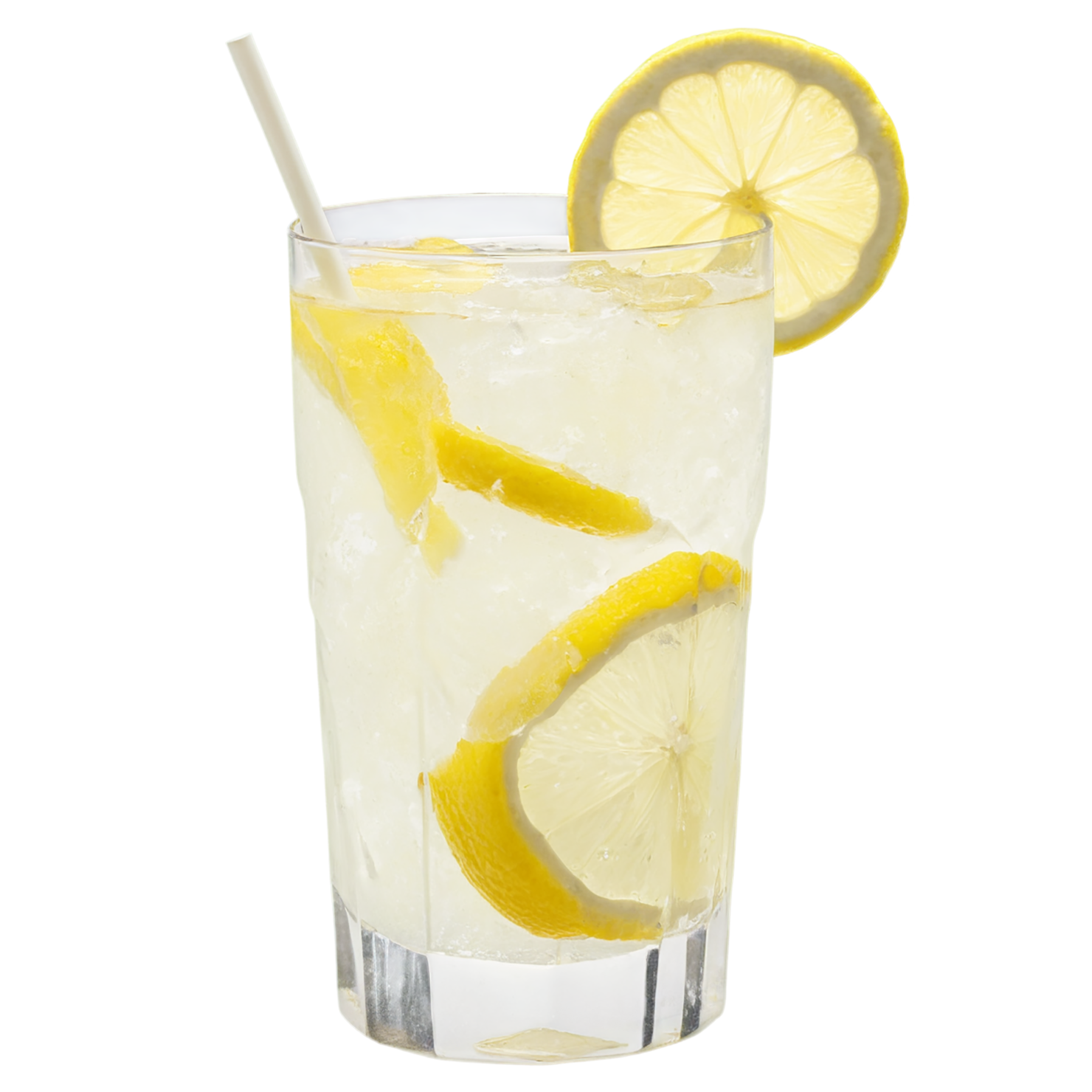 Glass of Lemonade with ice cube beverage isolated on transparent background #2306