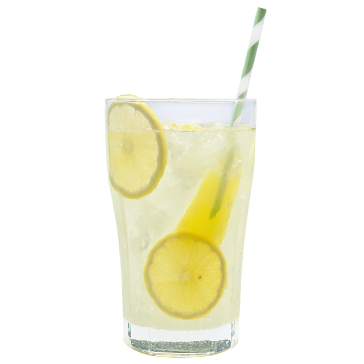 Glass of Lemonade with ice cube beverage isolated on transparent background #2309