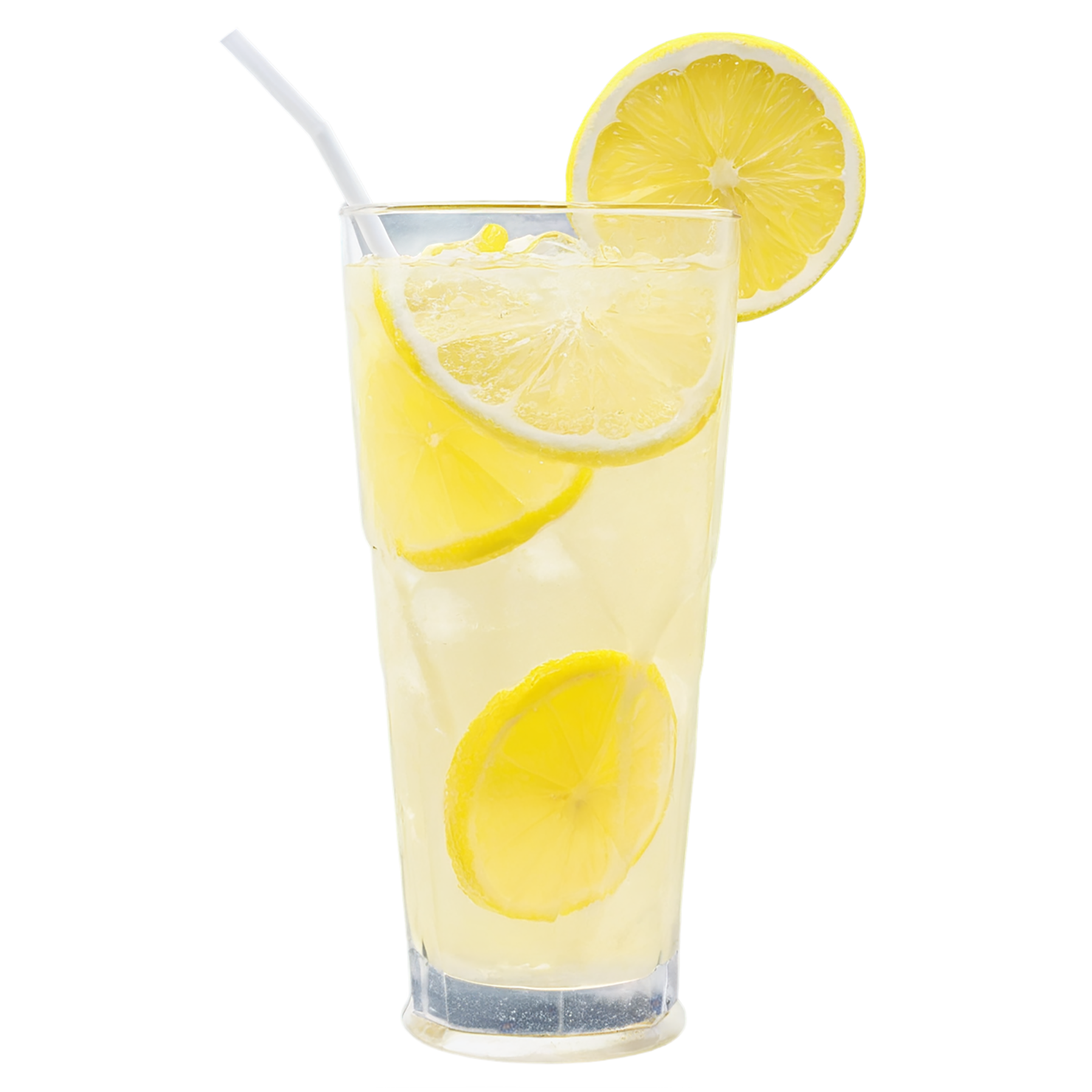 Glass of Lemonade with ice cube beverage isolated on transparent background #2313